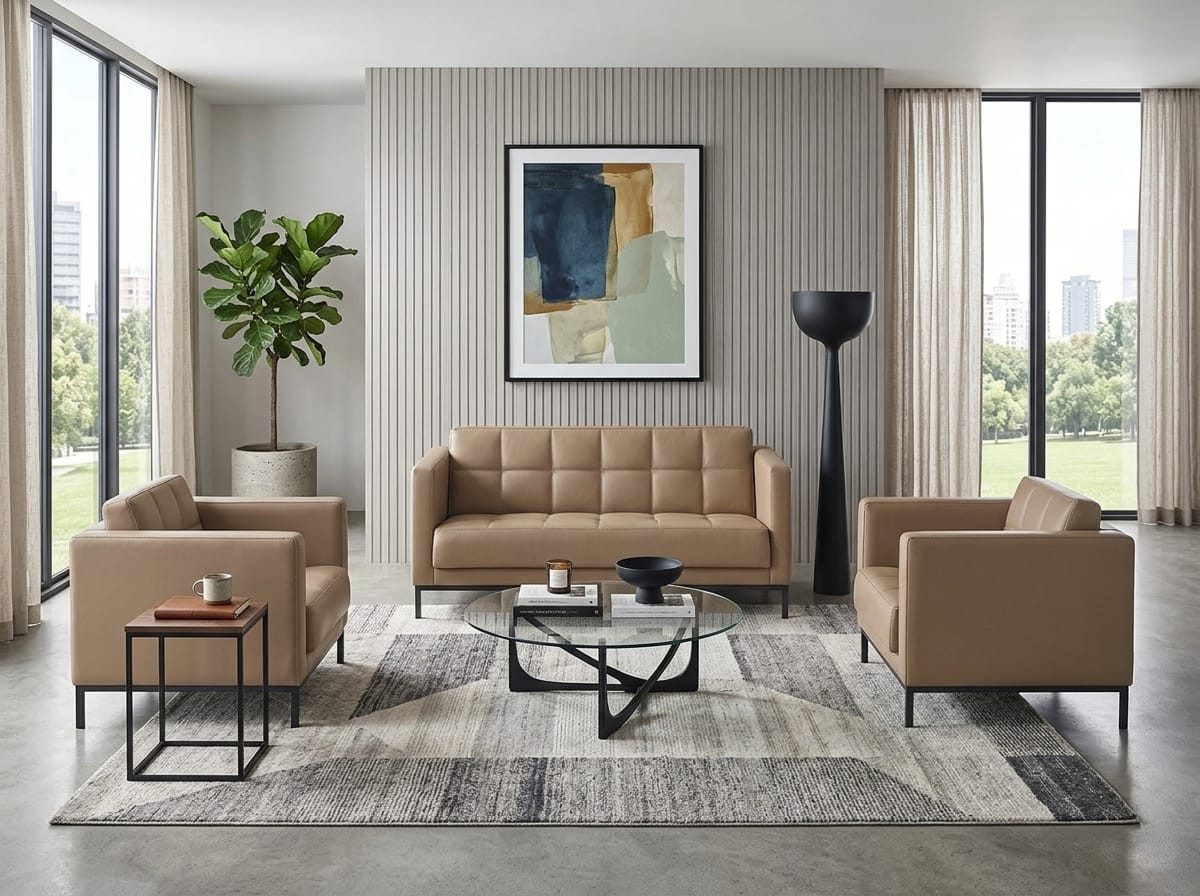 JVmoebel Polstergarnitur 2-Sitzer Sofa Sessel braun modern elegant funktional vielseitig, (1-tlg)