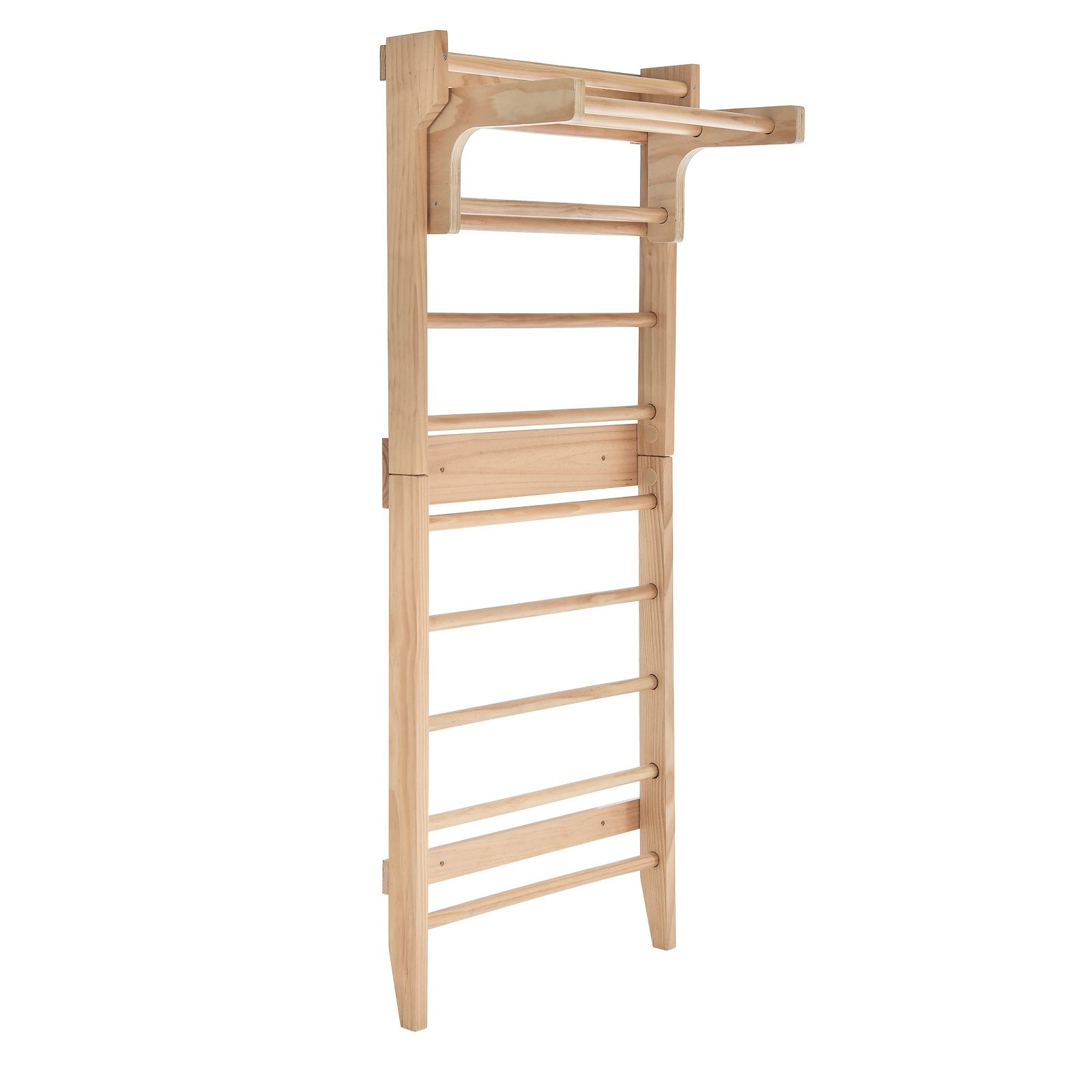 COSTWAY Sprossenwand Turngerät, aus Holz, 80 x 48 x 195cm