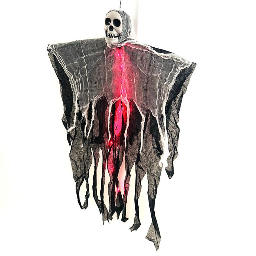 Bomiclss Dekofigur 80CM Outdoor Hängendes Leuchtendes Totenkopf Dekor, für Halloween & Garten