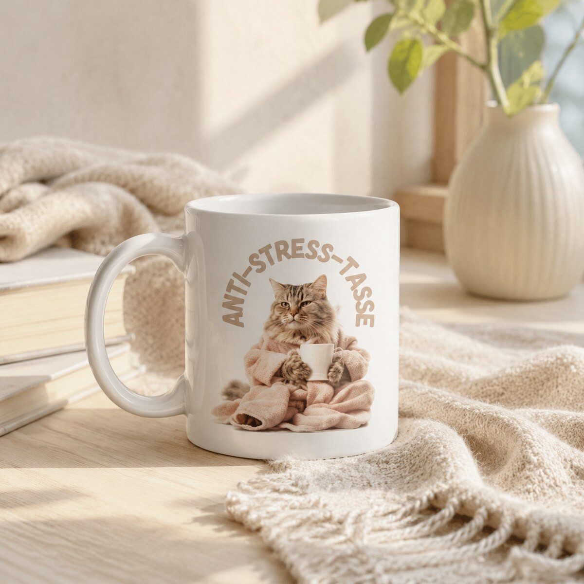 WS-Trend Tasse Katze Anti Stress Keramik Kaffeetasse Teetasse Geschenke, 1-tlg., Keramik, 325 ml – Bild 3 von 5