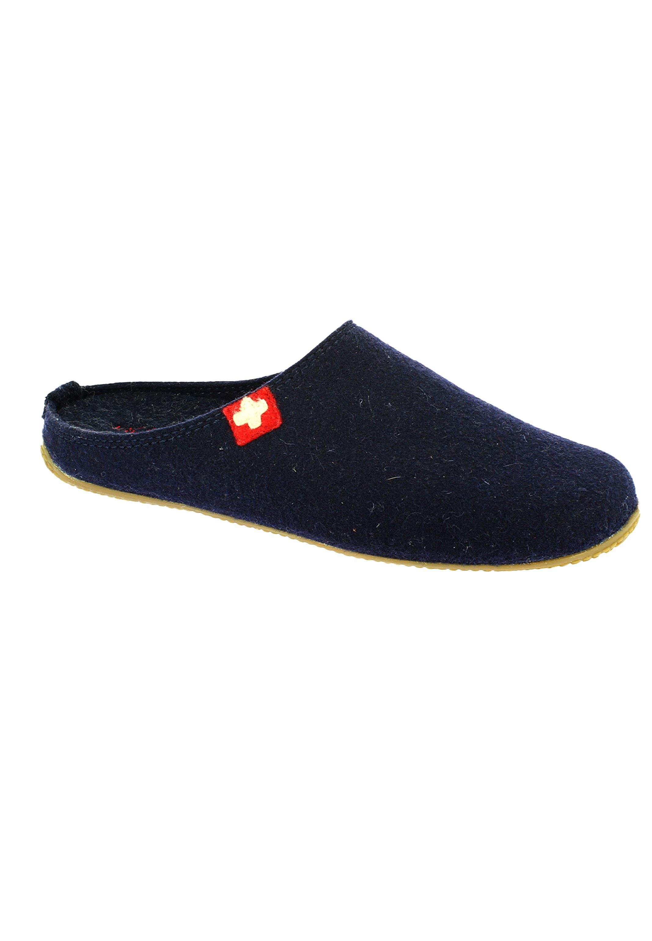Living Kitzbühel Filz - Schweizer Kreuz Pantoffel (1-tlg) Pantoffeln - Integriertes Fußbett
