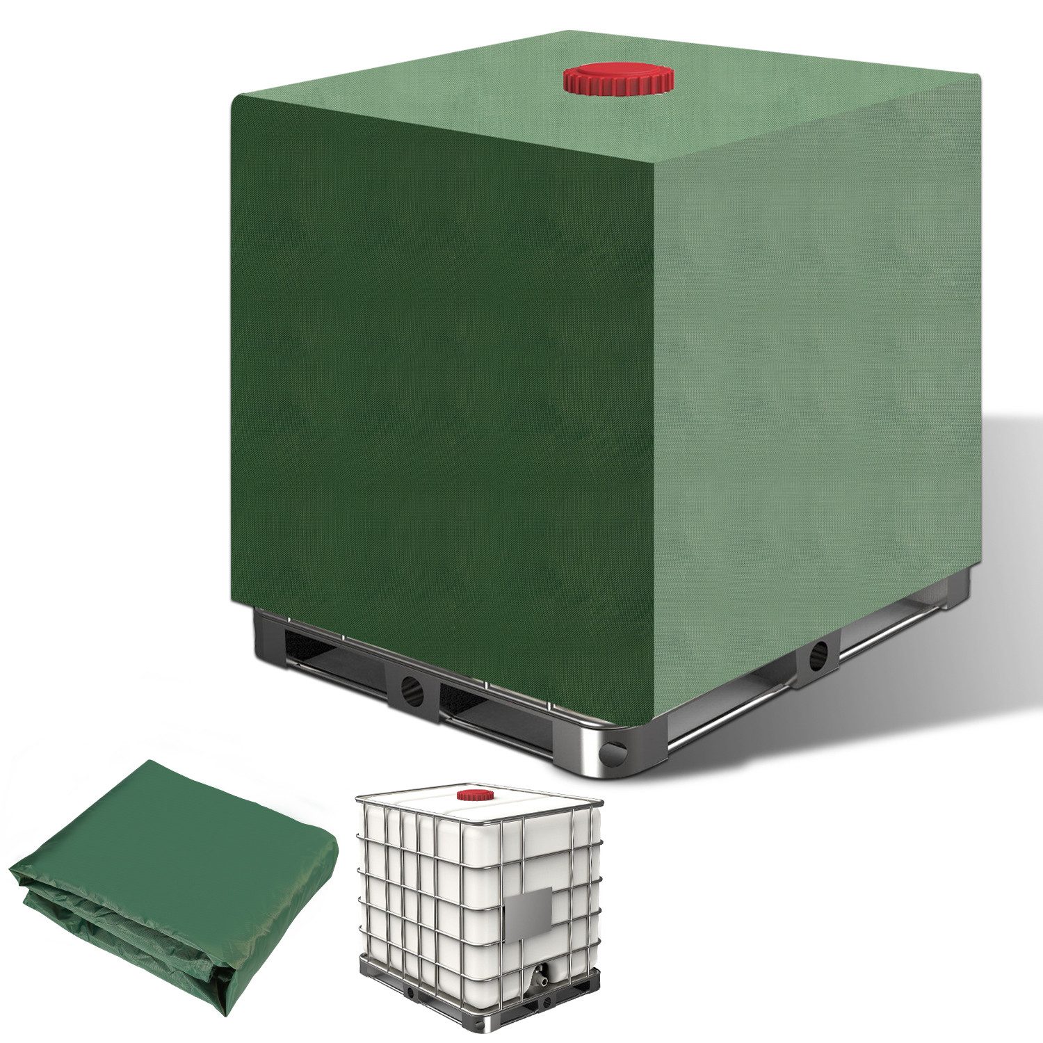 Clanmacy Gartenmöbel-Schutzhülle IBC Container Abdeckung 1000L günstig online kaufen