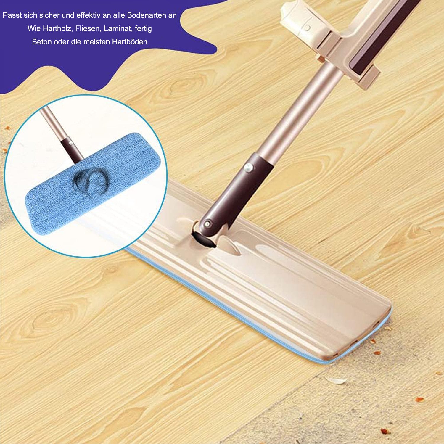 MODFU 5 Stück Mopp Wischmopp Bezug Pads Bodenwischer Wischtuch Bodentücher Wischbezug (Microfaser, 42x14 cm, nur für Wischmopp mit Klettverschluss, Moppbezug Wischmopp-Bezüge Ersatzbezug Wischpad, für Mop Sprühwischer Wischmopps Bodenwischer Waschbar)