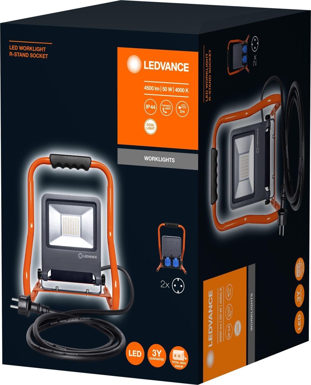 Ledvance LED Baustrahler Ledvance LED Arbeitsleuchte dunkelgrau, 50 Watt, 3, Inkl. Leuchtmittel, Nicht dimmbar ohne Bewegungsmelder