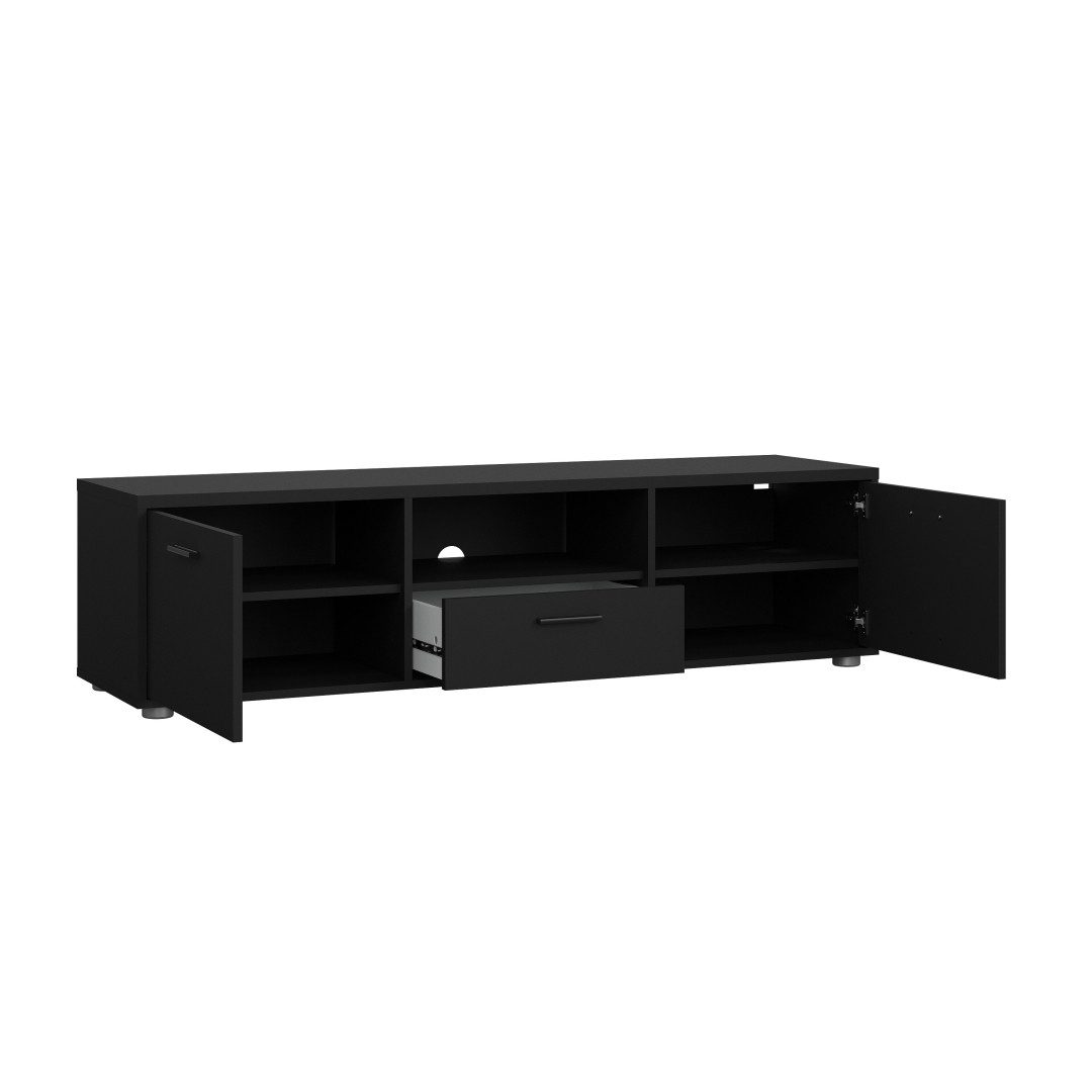 Tvilum TV-Bank Media TV Tisch 2 Türen 1 Schublade schwarz matt.