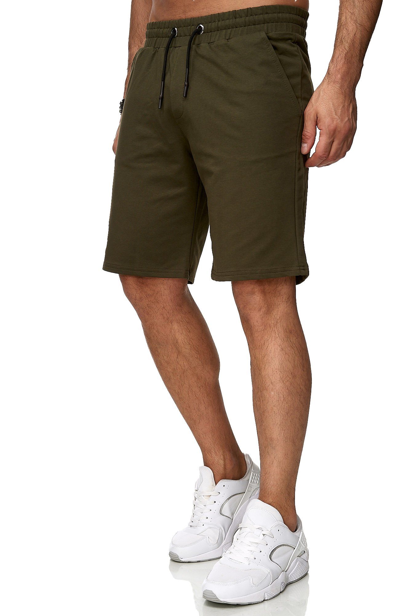 (1-tlg) Reslad Sport Sweat-Shorts khaki Freizeit Herren Reslad Kurze Sweatshorts Kurze RS-50 Jogginghose Basic Sweat-Hose Hose