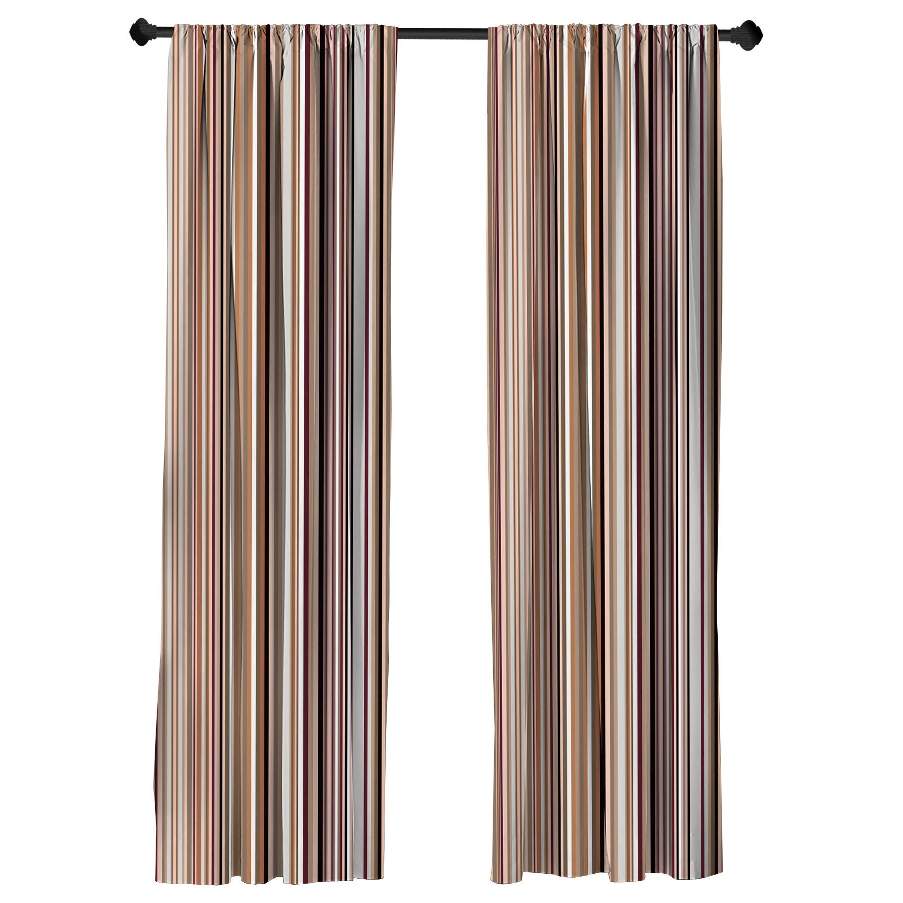 Abakuhaus Gardine Vorhang für Wohnzimmer Schlafzimmer Dekor, Microfaser, Gestreift Druck von Bunten Streifen