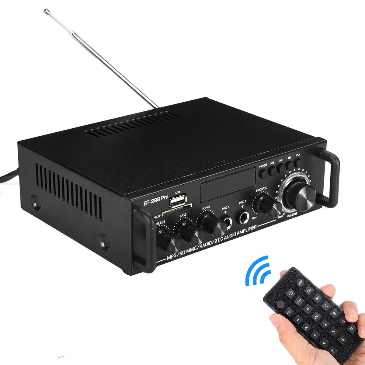 Insma Audioverstärker (2-Kanal Verstärker Amplifier) HiFi bluetooth Audio Digital Stereo 800W