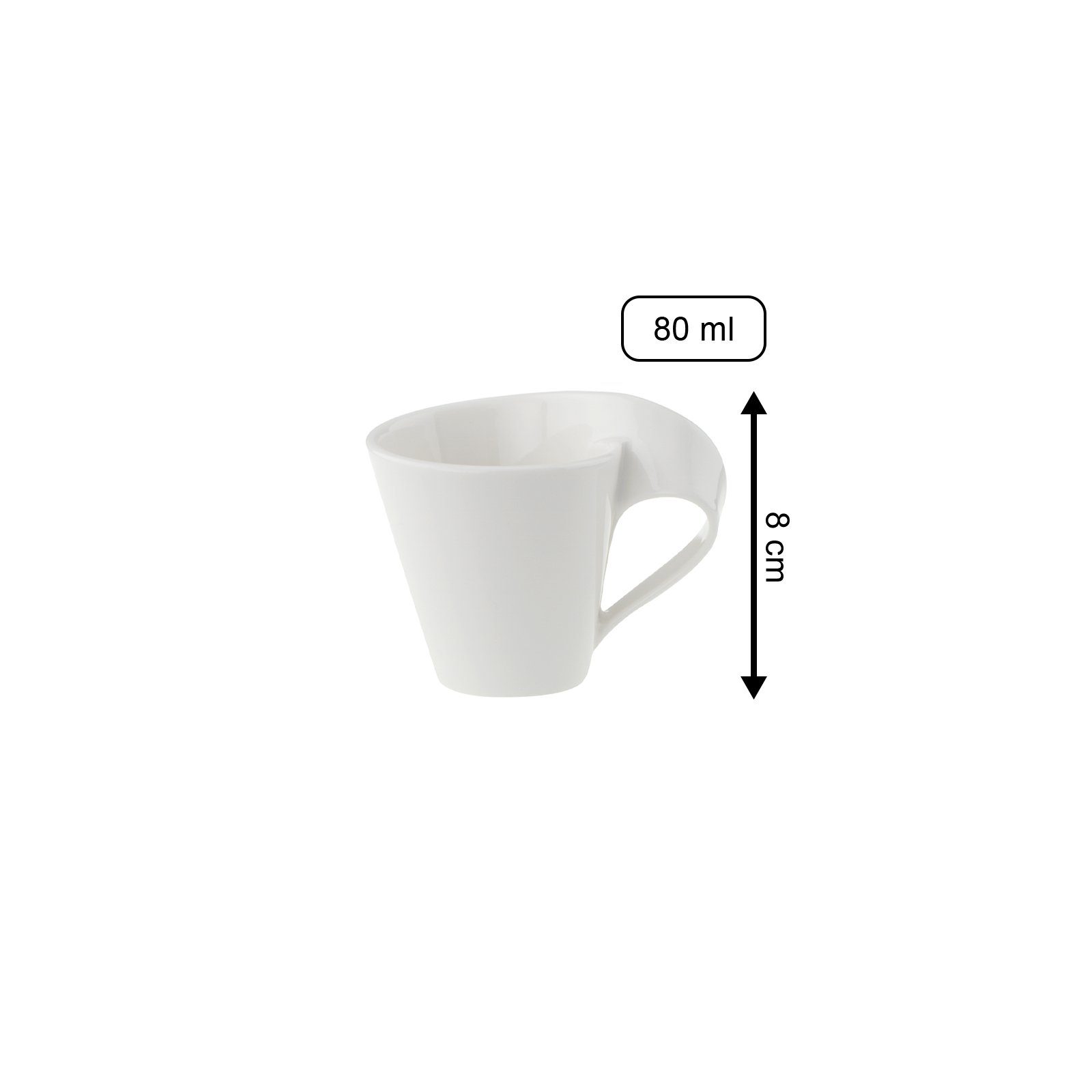 Villeroy & Boch Tasse NewWave Espressotasse mit Untertasse 80 ml, 1-tlg., Porzellan