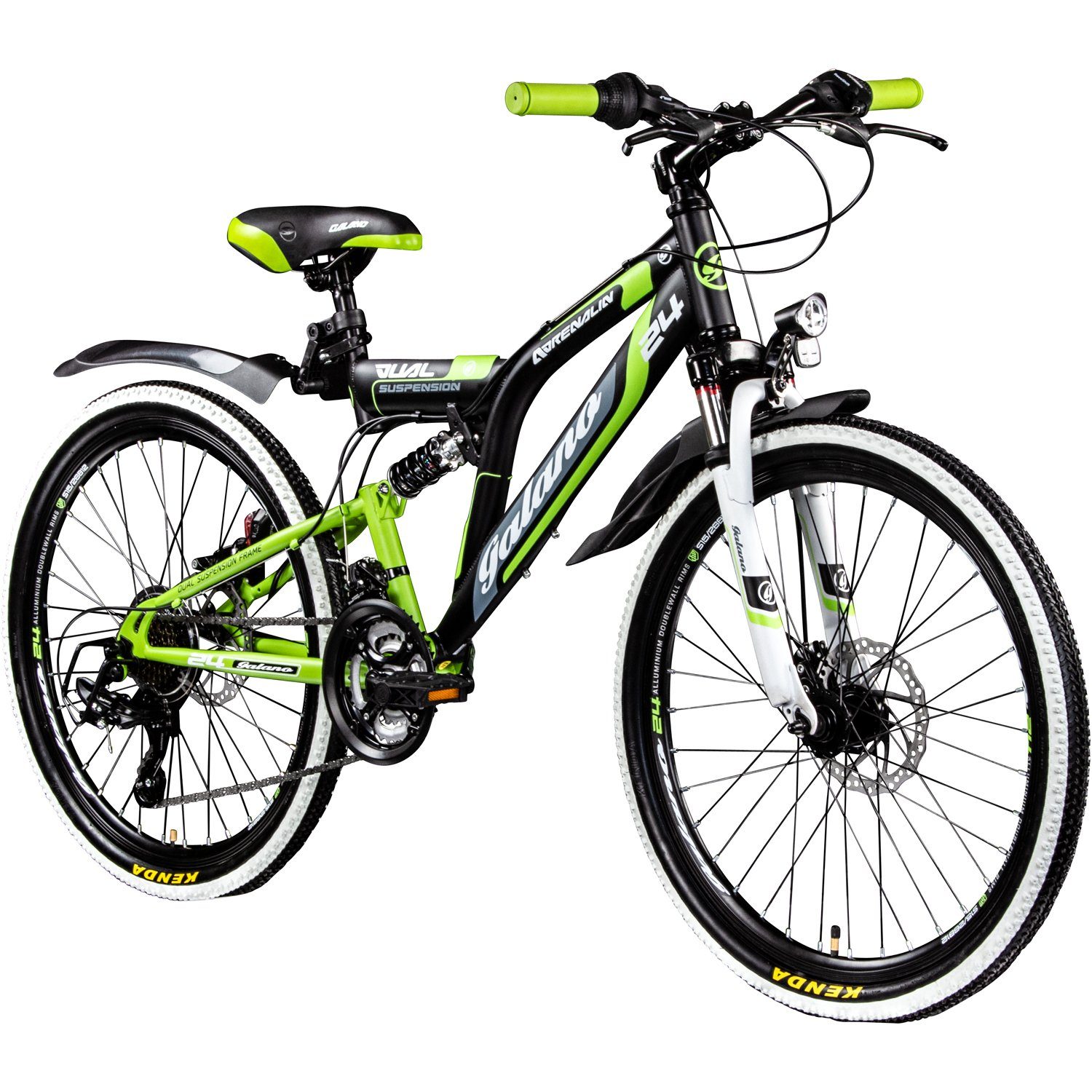 Galano Mountainbike »Adrenalin DS«, 21 Gang, Kettenschaltung, 24 Zoll  Jugendfahrrad MTB Fully für Mädchen und Jungen ab 135 cm Größe Kinder  Fahrrad