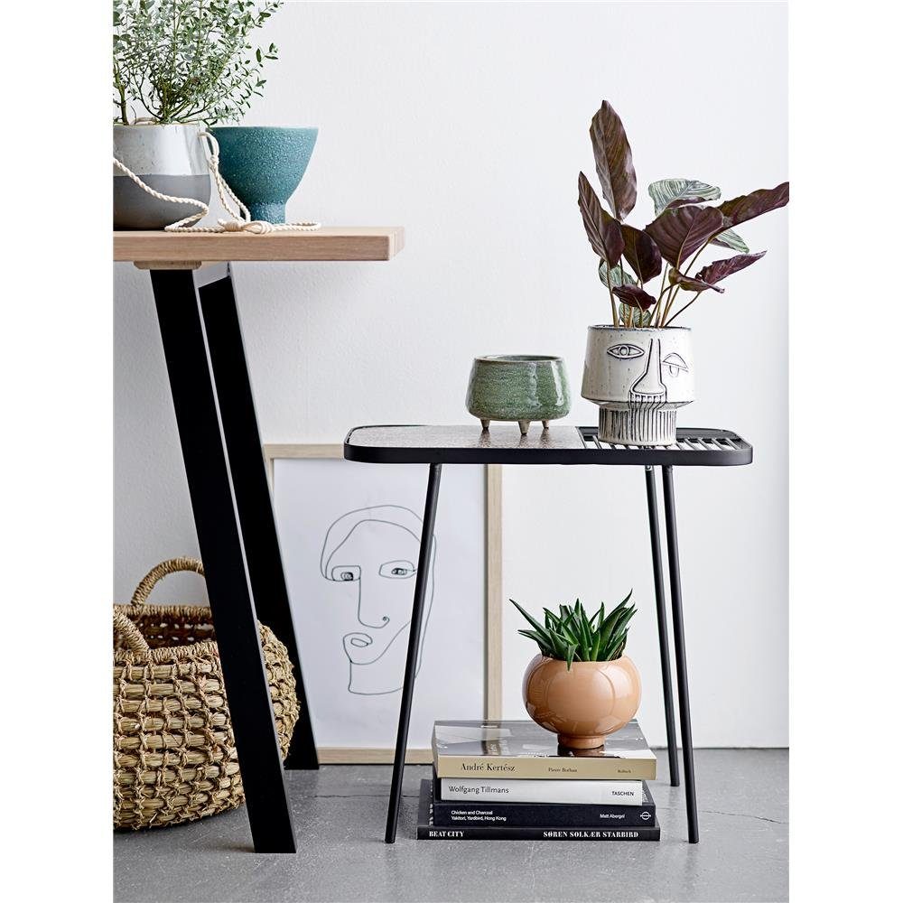 Bloomingville Blumentopf Sacad grau, 15 cm Durchmesser, 14,5 cm hoch, aus Keramik, Handmade / Handarbeit, Übertopf, Dekoschale, dänisches Design