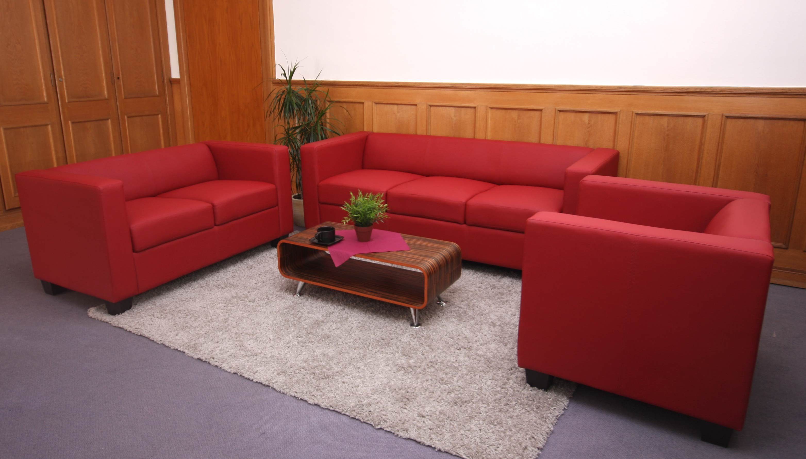 MCW 2-Sitzer Lille-S-K-2, moderner Lounge-Stil, Vielseitig einsetzbar, 2-Sitzer rot | rot