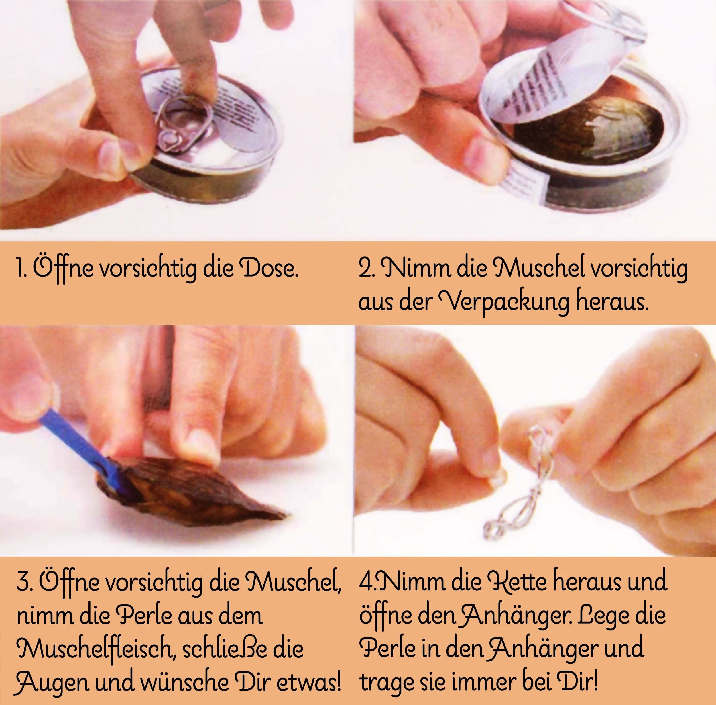 BRUBAKER Perlenketten-Set Gesundheits-Wunschperle Alles Gute! (4-tlg., Geschenkset mit Silberkette und Muschel), Schleifen-Anhänger Halskette - echter Perle - S – Bild 5 von 5