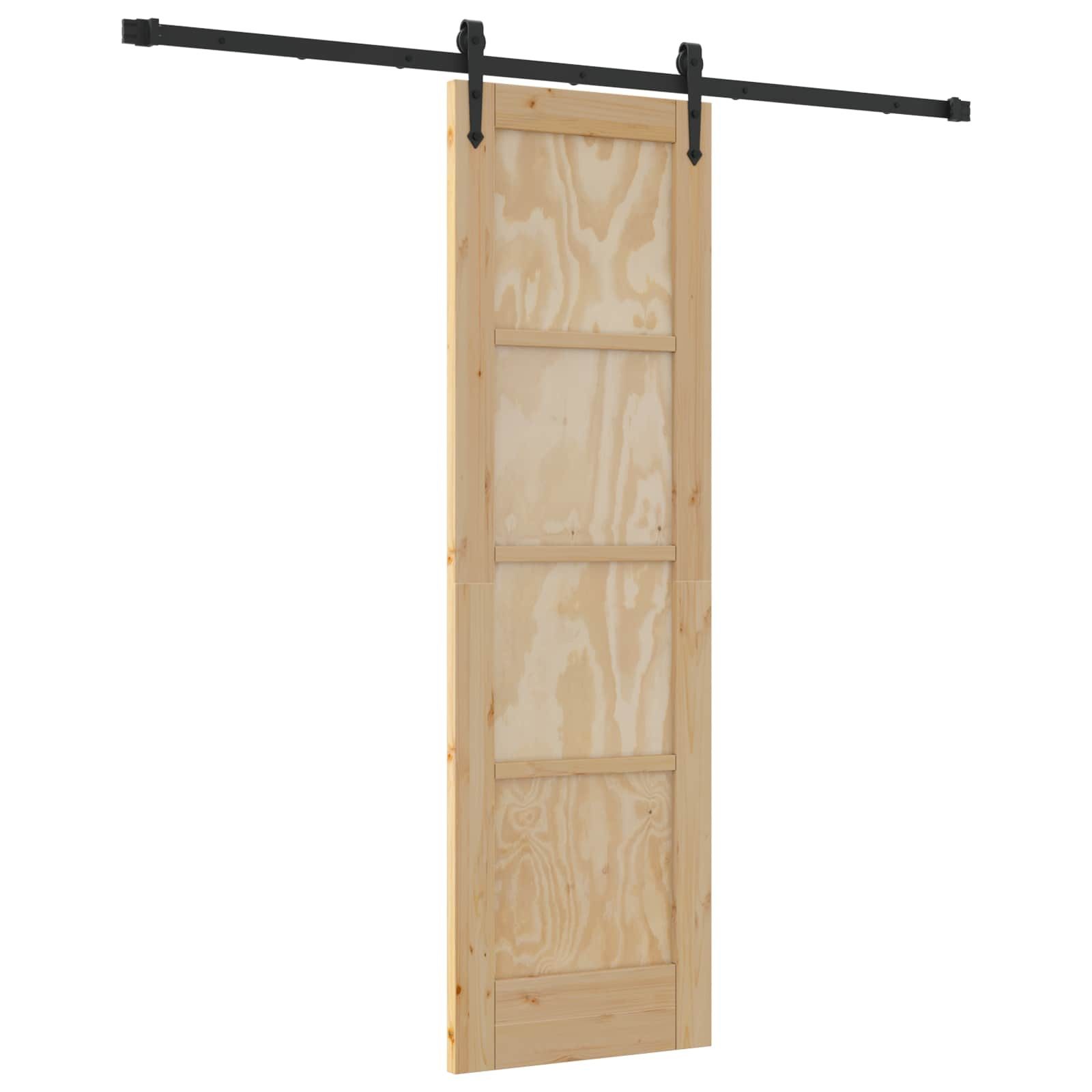 vidaXL Haustür Schiebetür ORKDAL Natürlich und Schwarz 61 x 198,5 cm (1-St)