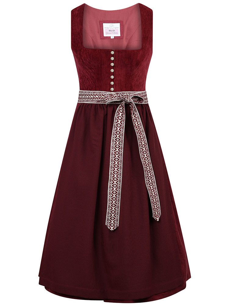 MarJo Dirndl Dirndl Leopoldsdorf 75cm Länge granatafel