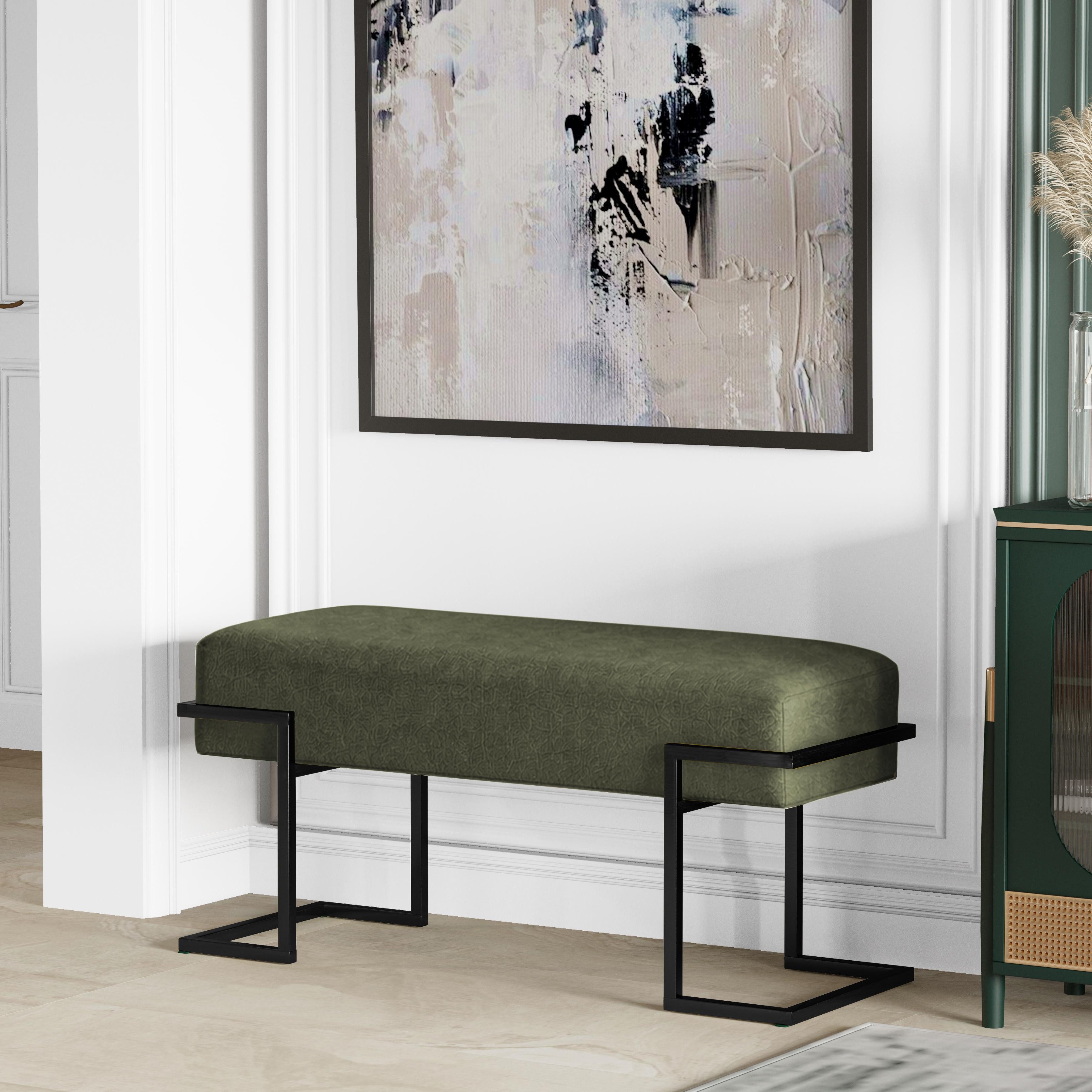 Design Möbel Sitzbank CELINE Gepolsterte Sitzbank 80/100 cm Flurbank, Schlafzimmerbank