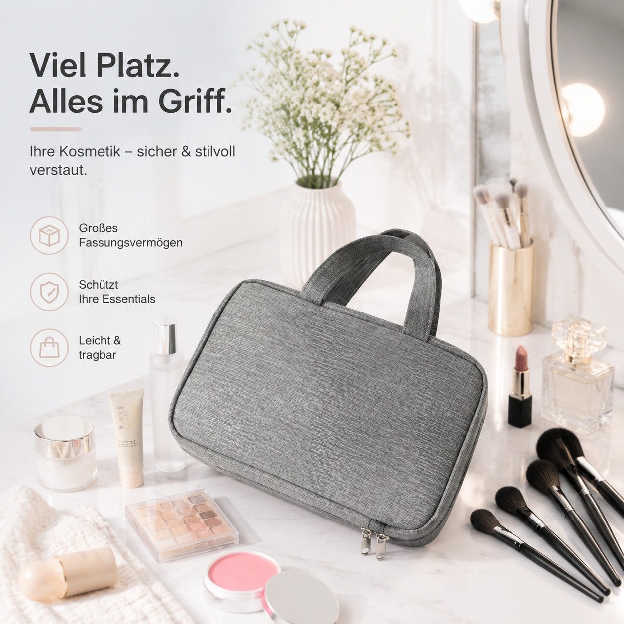 Jumpeak Kulturbeutel mehrfarbig,kompakt,Hautpflegeprodukte,Aufbewahrung,Kosmetiktasche (Spar-Set), langlebig,Kulturbeutel,Schutz,trocken,vielseitig,ReiseKosmetiktasche