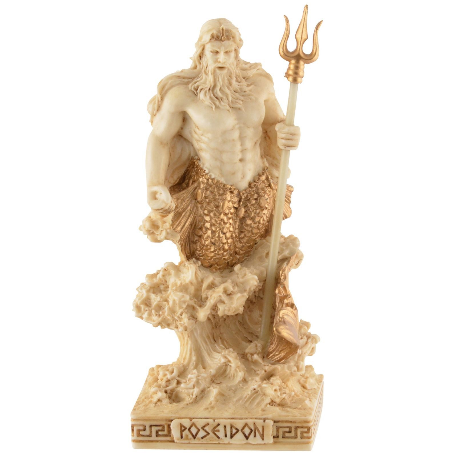 Vogler Dekofigur Veronese Miniatur Figur Poseidon Gott des Meeres mit Dreizack 9 cm