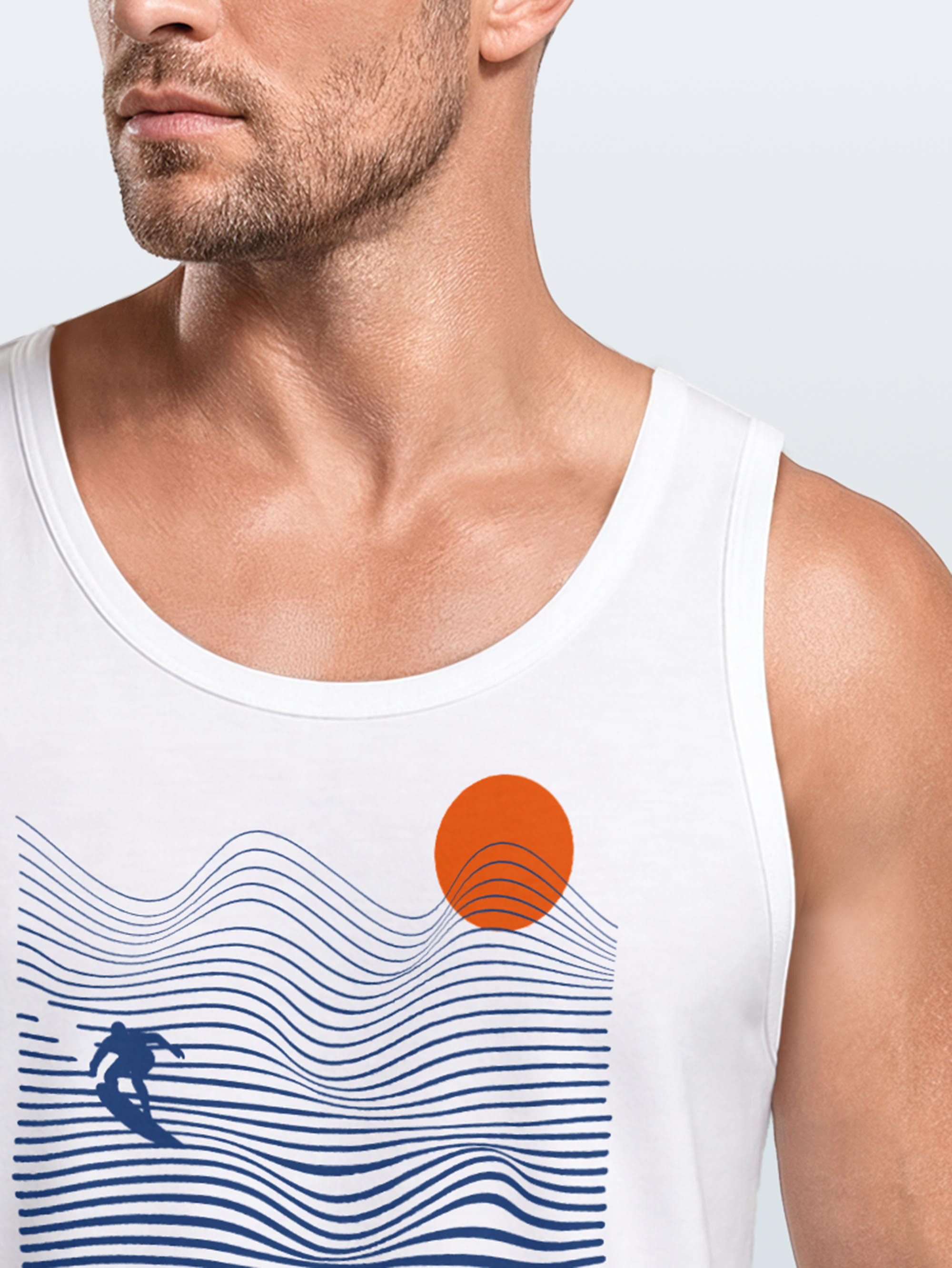 Neverless Tanktop Herren Tank-Top Surf-Design Sommer Grafikshirt im minimalistischen mit Print