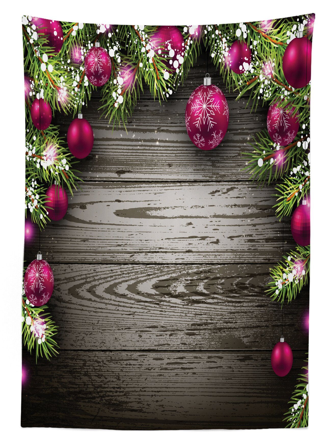 Klare Ast Farbfest Weihnachten Außen den geeignet Rustic Tischdecke Waschbar Bereich Abakuhaus Farben, Ball Für