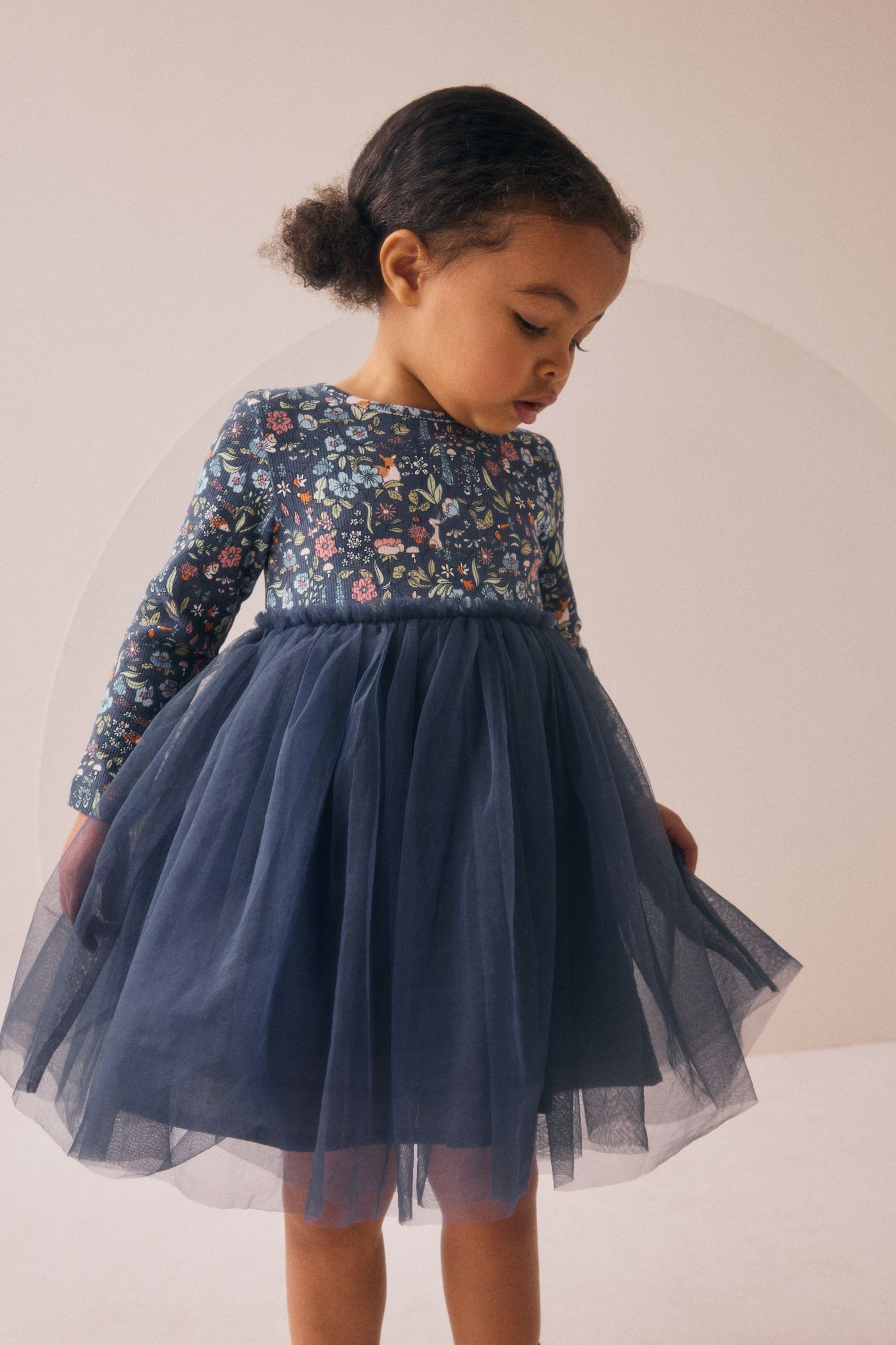 Next Partykleid Mesh-Partykleid mit langen Ärmeln günstig online kaufen