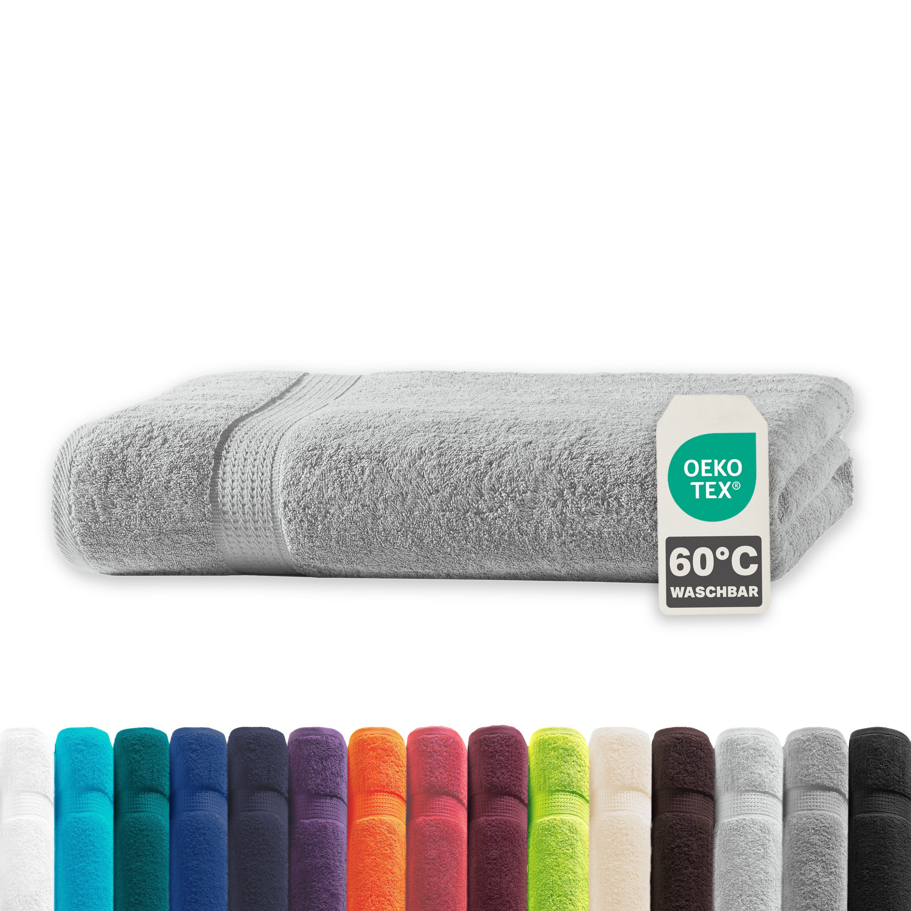 Devior Handtuch Set Frottierserie Elegance in vielen Farben, hochwertig mit 500 g/m², Badetuch - 100% Baumwolle (1-St), 100x150 cm, ideal für Bad & Sauna, 60° Wäsche, trocknergeeignet