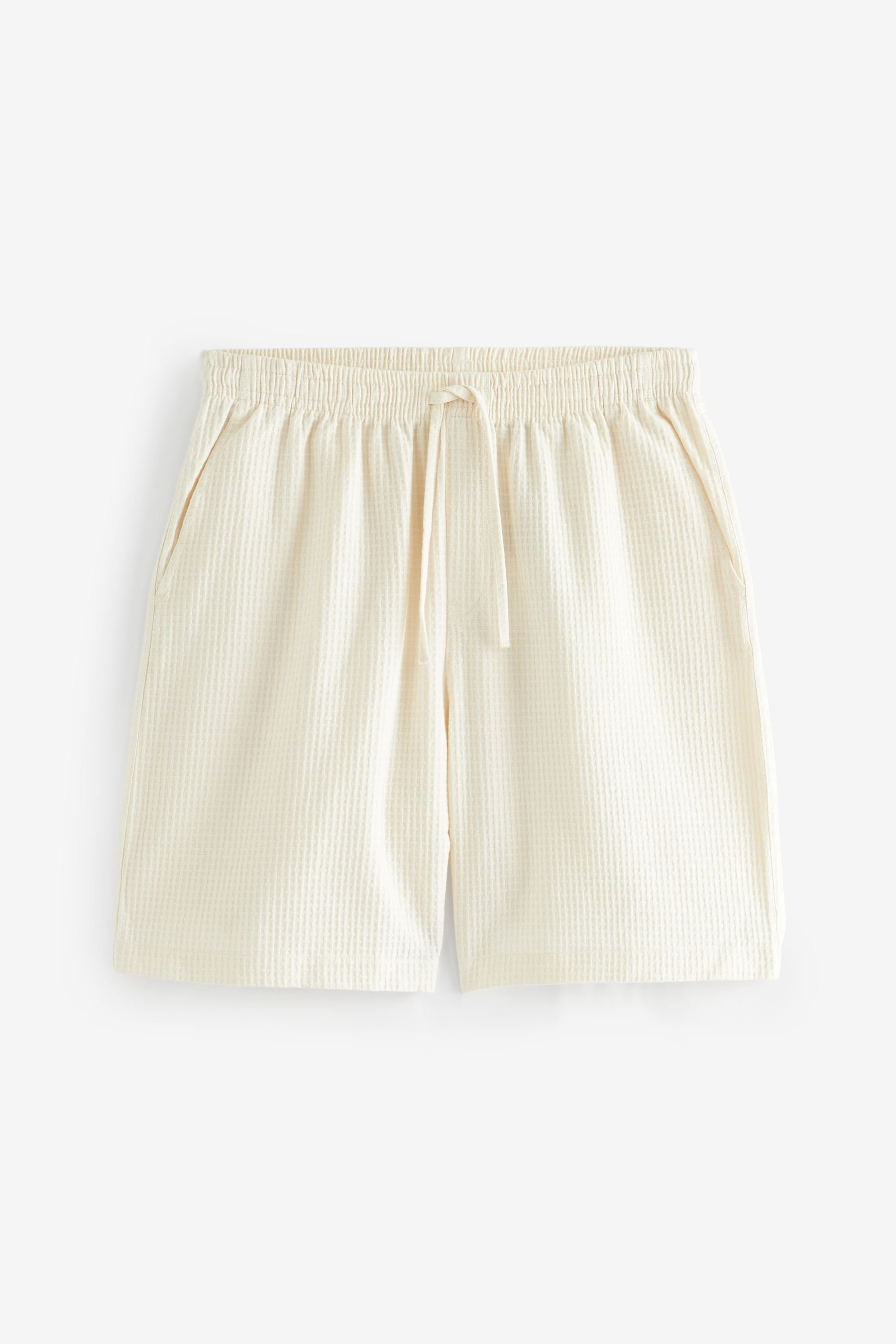 Next Shorts Strukturierte Shorts mit Tunnelzug (1-tlg) Ecru White