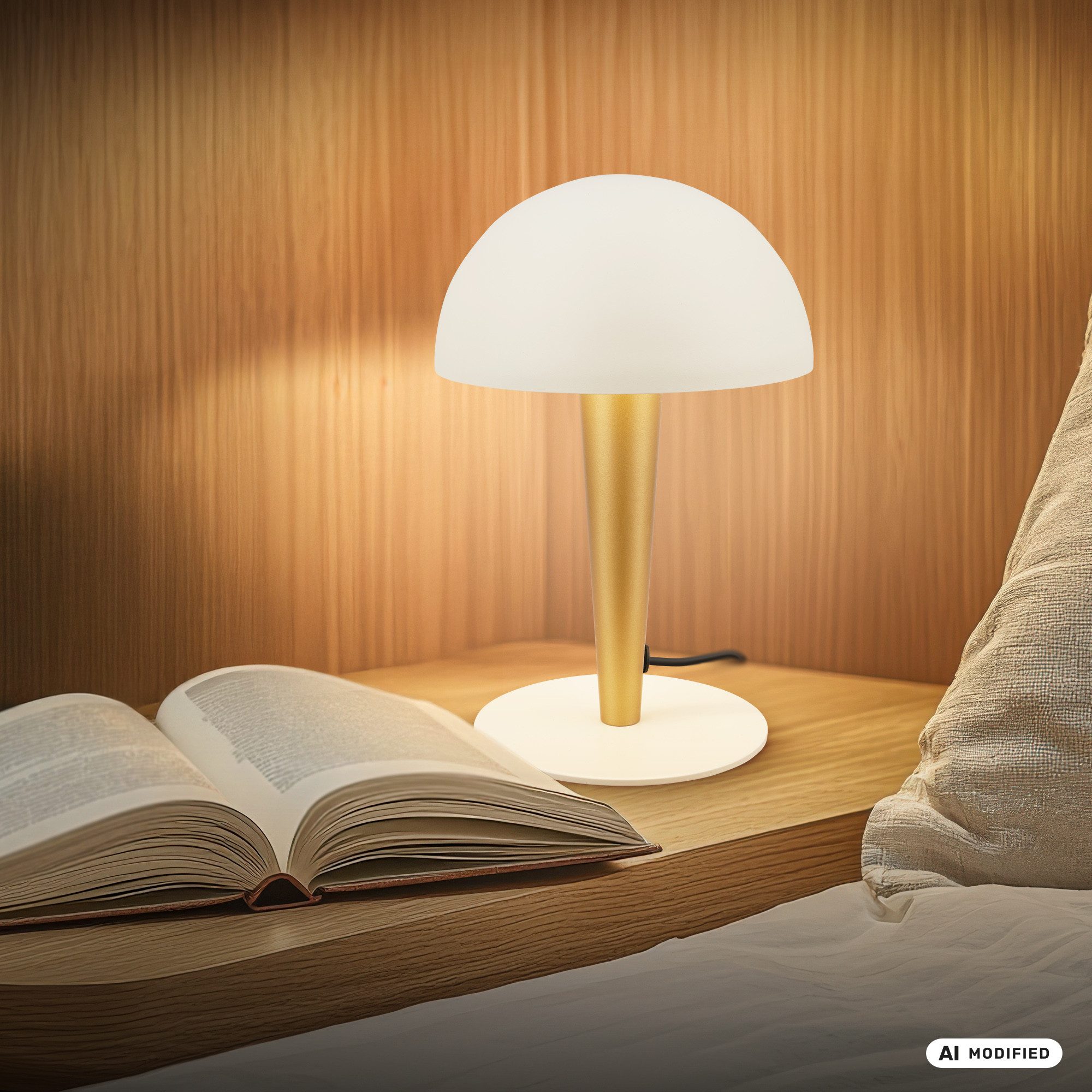 Briloner Leuchten LED Tischleuchte Tischlampe E14 Kabelschalter Pilzleuchte Design, ohne Leuchtmittel, Abhängig vom Leuchtmittel, 15x22,5 cm, Schlafzimmer, Wohnzimmer, Büro