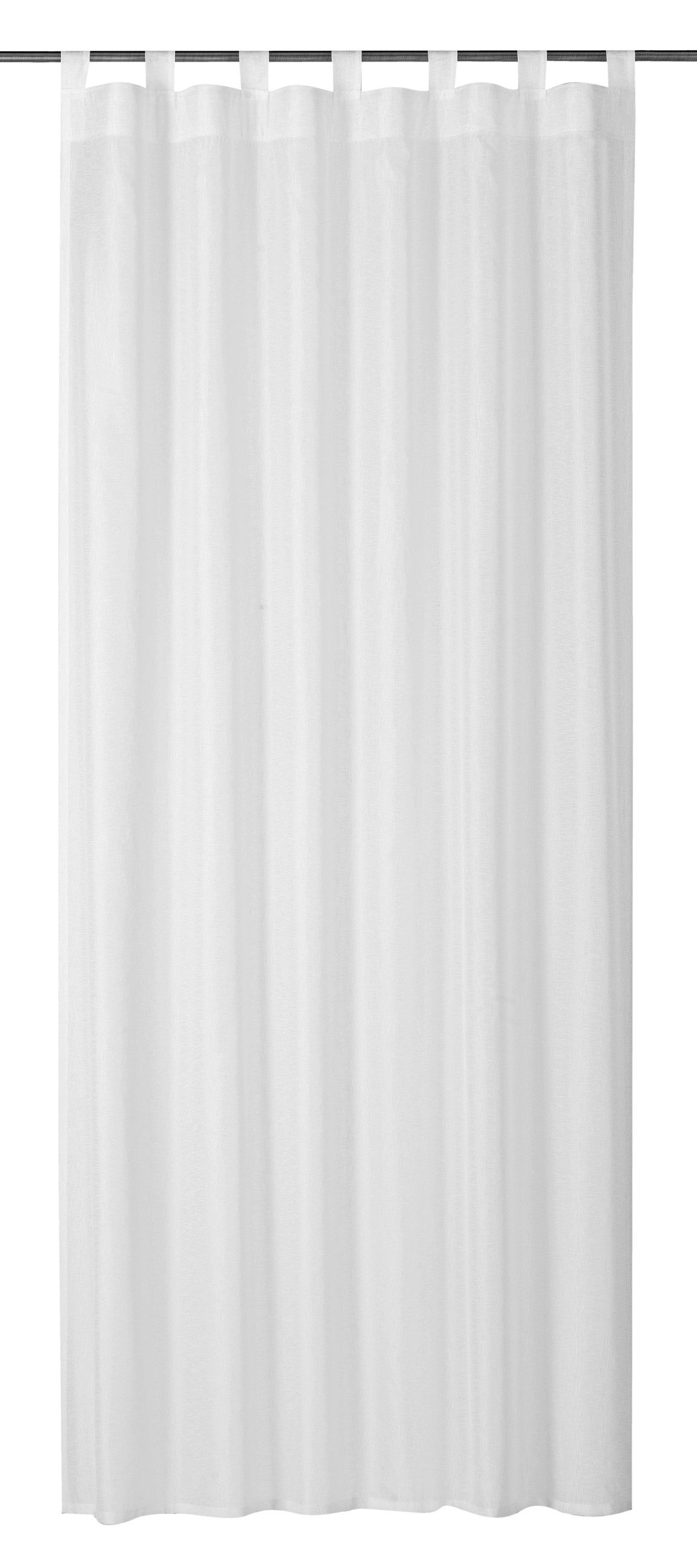 ELBERSDRUCKE Vorhang Schlaufenschal mit Kräuselband Effecto weiß 255 x 140 cm (1 St), Schlaufen, halbtransparent, Polyester, einfarbig, Effektgarn, modern