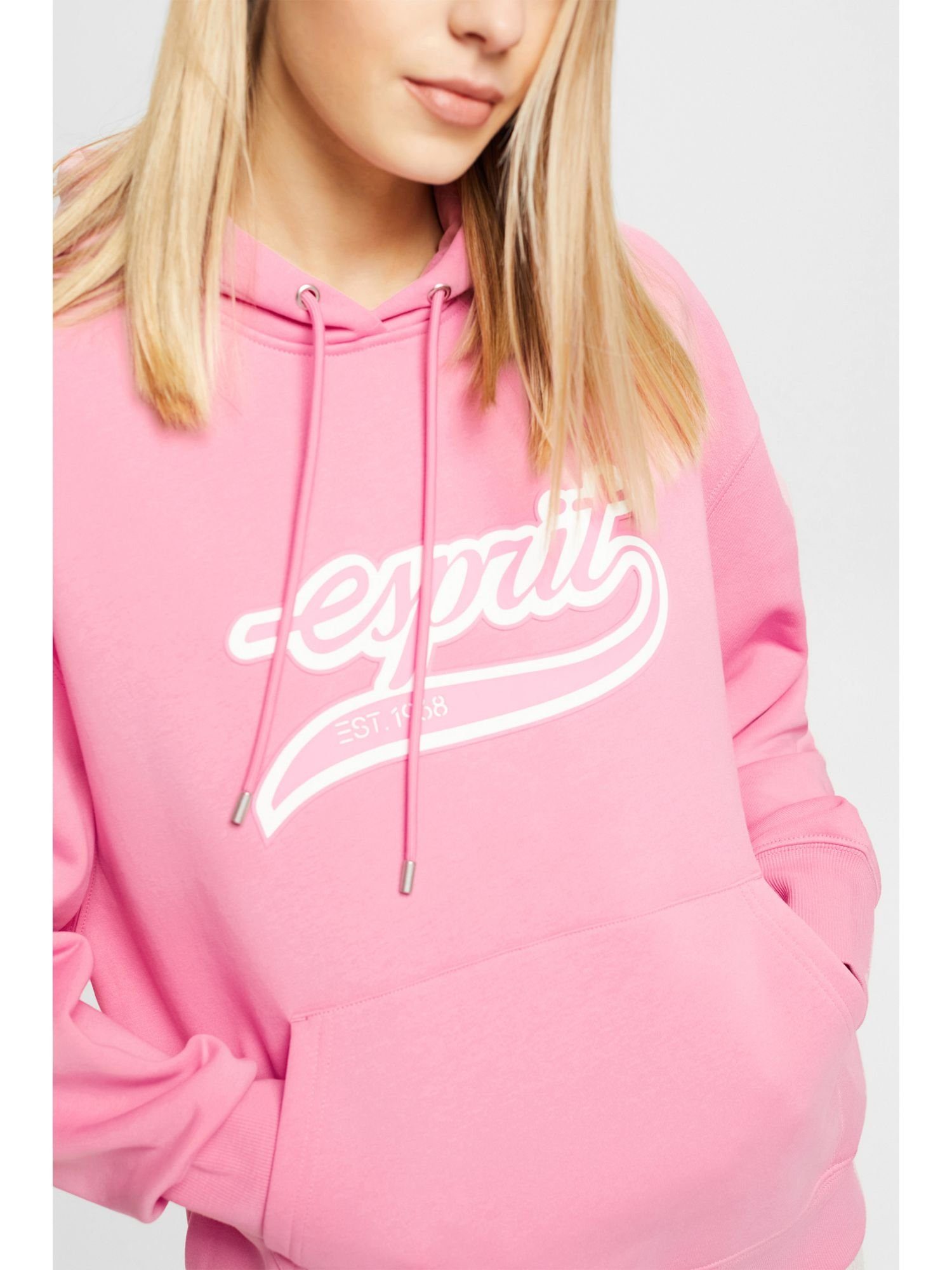 Sweatshirt Esprit PINK (1-tlg) Logo-Hoodie Fleece aus