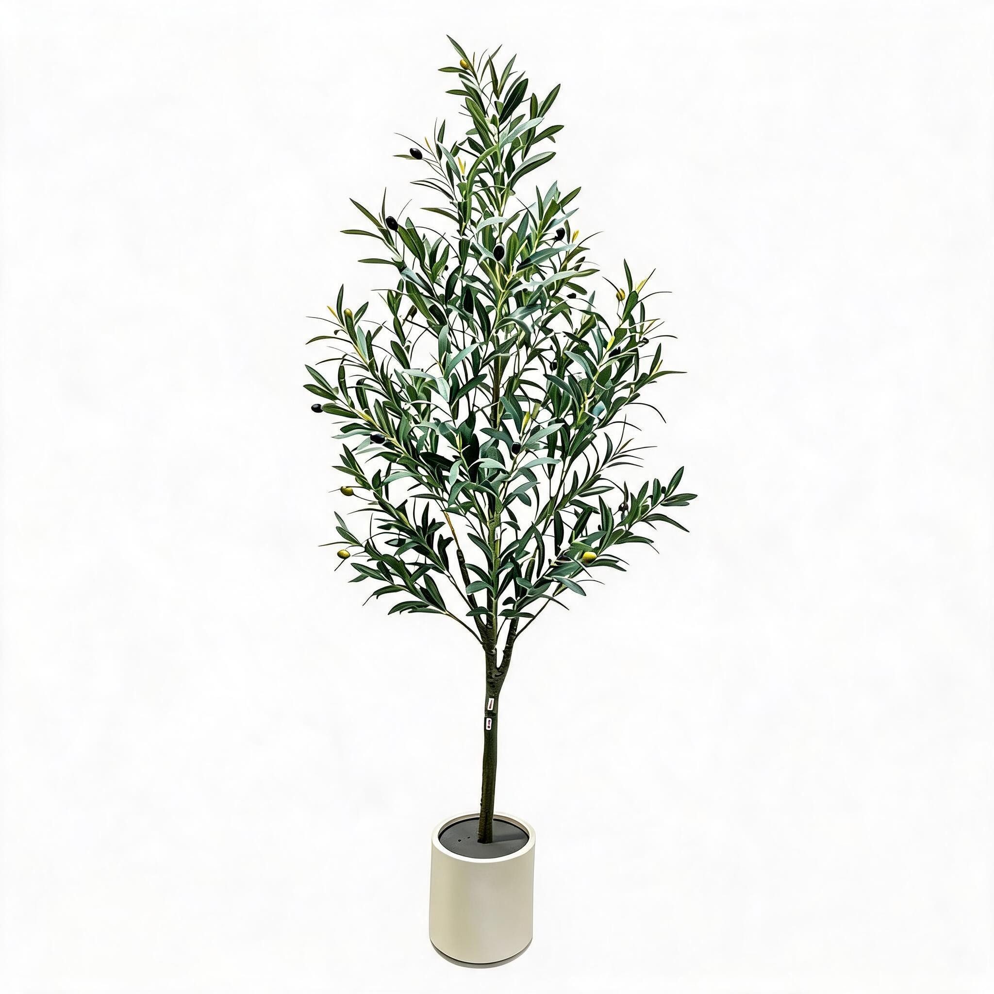 Kunstbaum Künstlicher Olivenbaum mit Holzstamm, Deko für Zuhause und Büro, GarveeMore