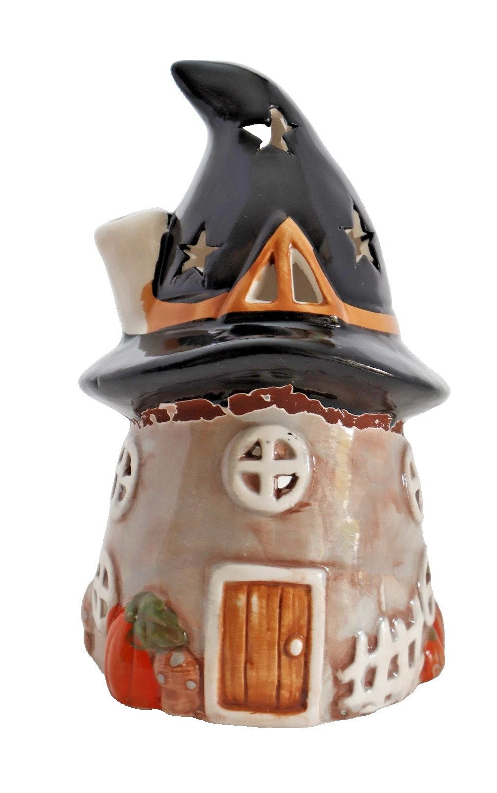 Kaufhaus le petit Windlicht Deko Haus Wichtelhaus Teelichthalter Kerzenhalter Leuchthaus Lichthaus, Dekofigur Dekoskulptur Dekoobjekt aus Keramik