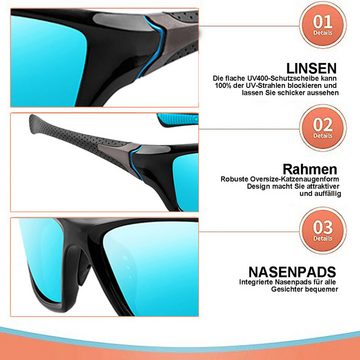 Rnemitery Fahrradbrille Herren UV-Schutz Polarisiert Sonnenbrille Outdoor Fahrrad Sportbrille