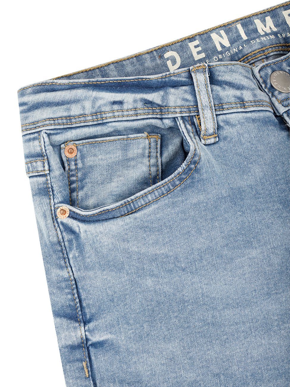 DENIMFY Slim-fit-Jeans Damen Jeanshose DFElla Fit mit BLUE (L177) Denim Hose DENIM LIGHT Stretch Slim