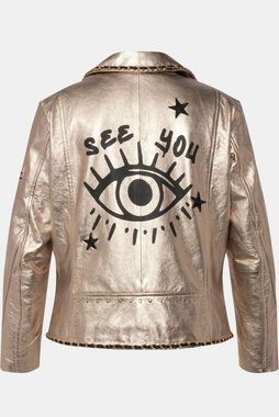 Angel of Style Lederjacke Leder-Bikerjacke echtes Leder goldene Beschichtung