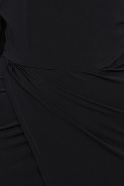 Sarcia.eu Minikleid Asymmetrisches Mini Wickel Kleid mit Raffungen Dolmanärmel Schwarz S-M