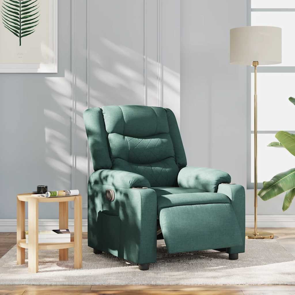 vidaXL Sessel Relaxsessel Elektrisch Dunkelgrün Stoff günstig online kaufen