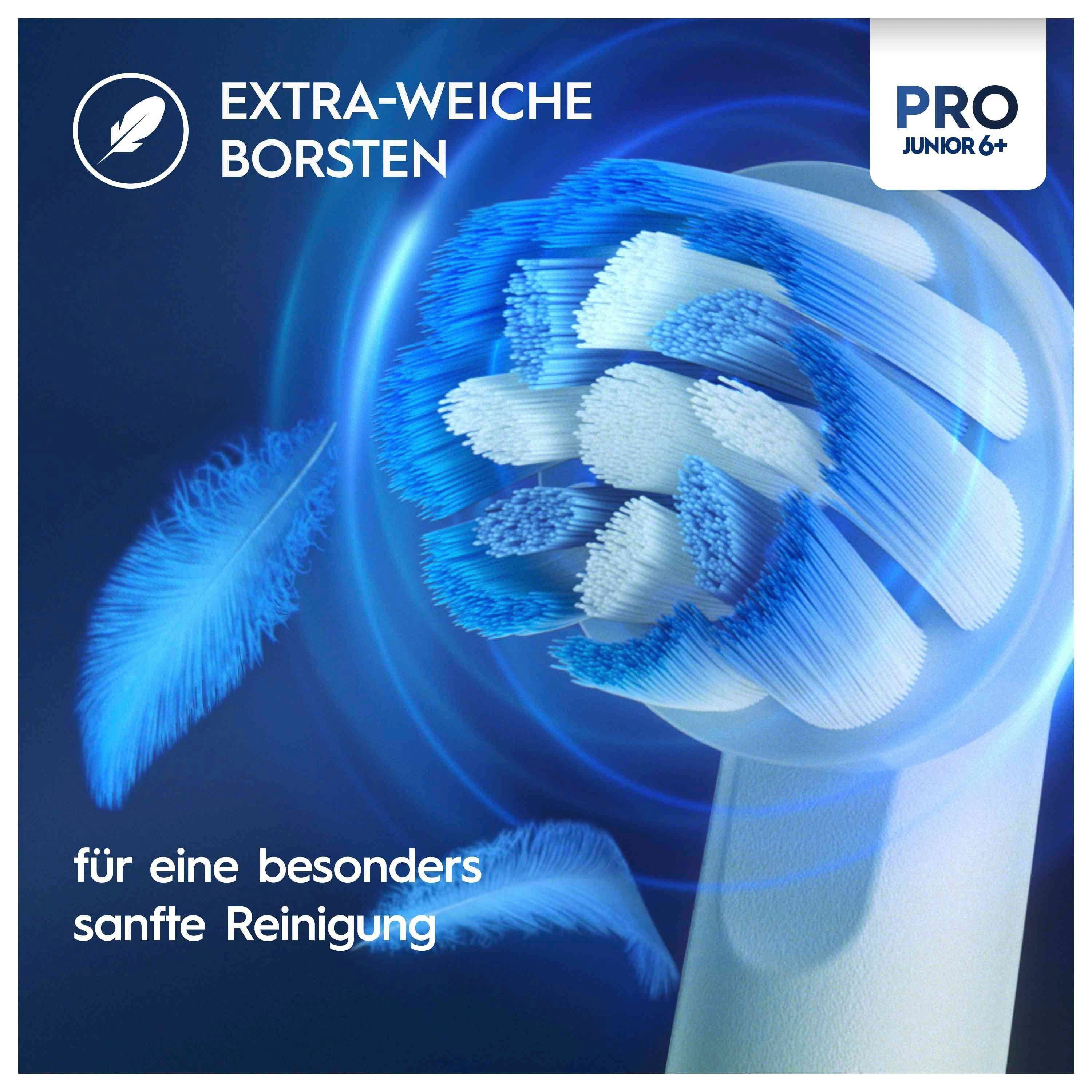 Oral-B Elektrische Zahnbürste Pro Junior, Aufsteckbürsten: 1 St., Drucksensor