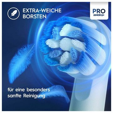 Oral-B Elektrische Zahnbürste Pro Junior, Aufsteckbürsten: 1 St., Drucksensor