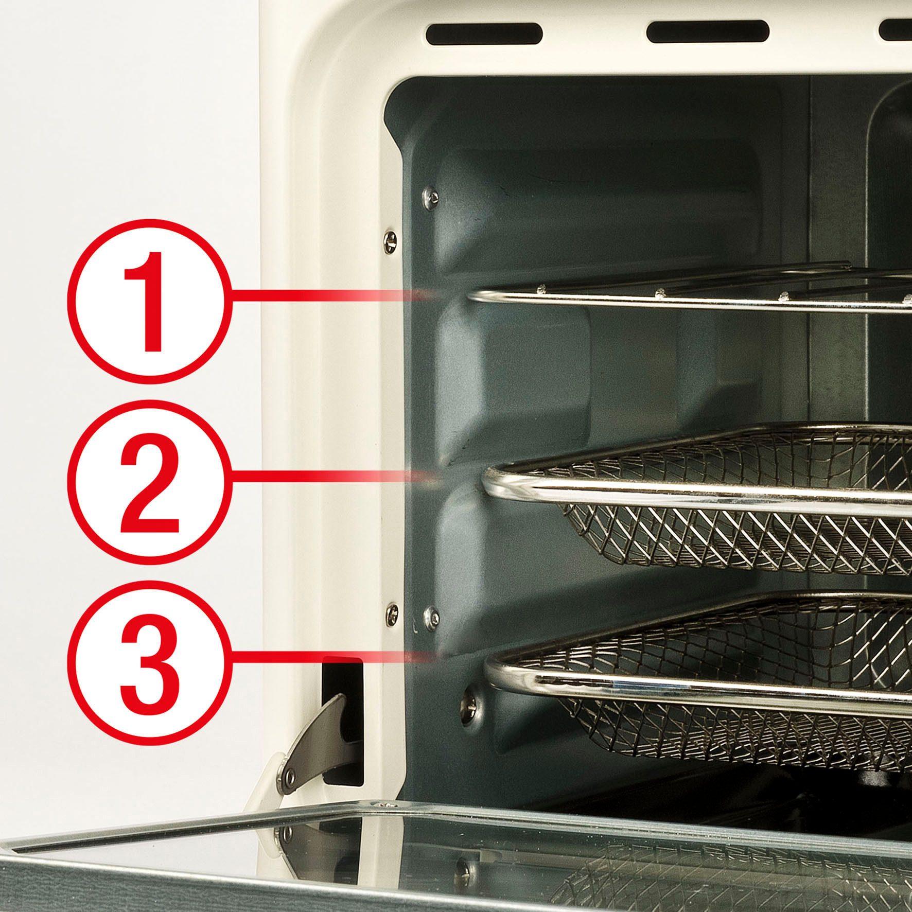 Girmi Heißluftfritteuse & Multifunktionsofen FG2801 Ecofrit 14L FG28, Maxi-Lüfter, bis 230 °C, 1400 W, 5 Programme, Innenbeleuchtung, Rezeptbuch, Zubehör