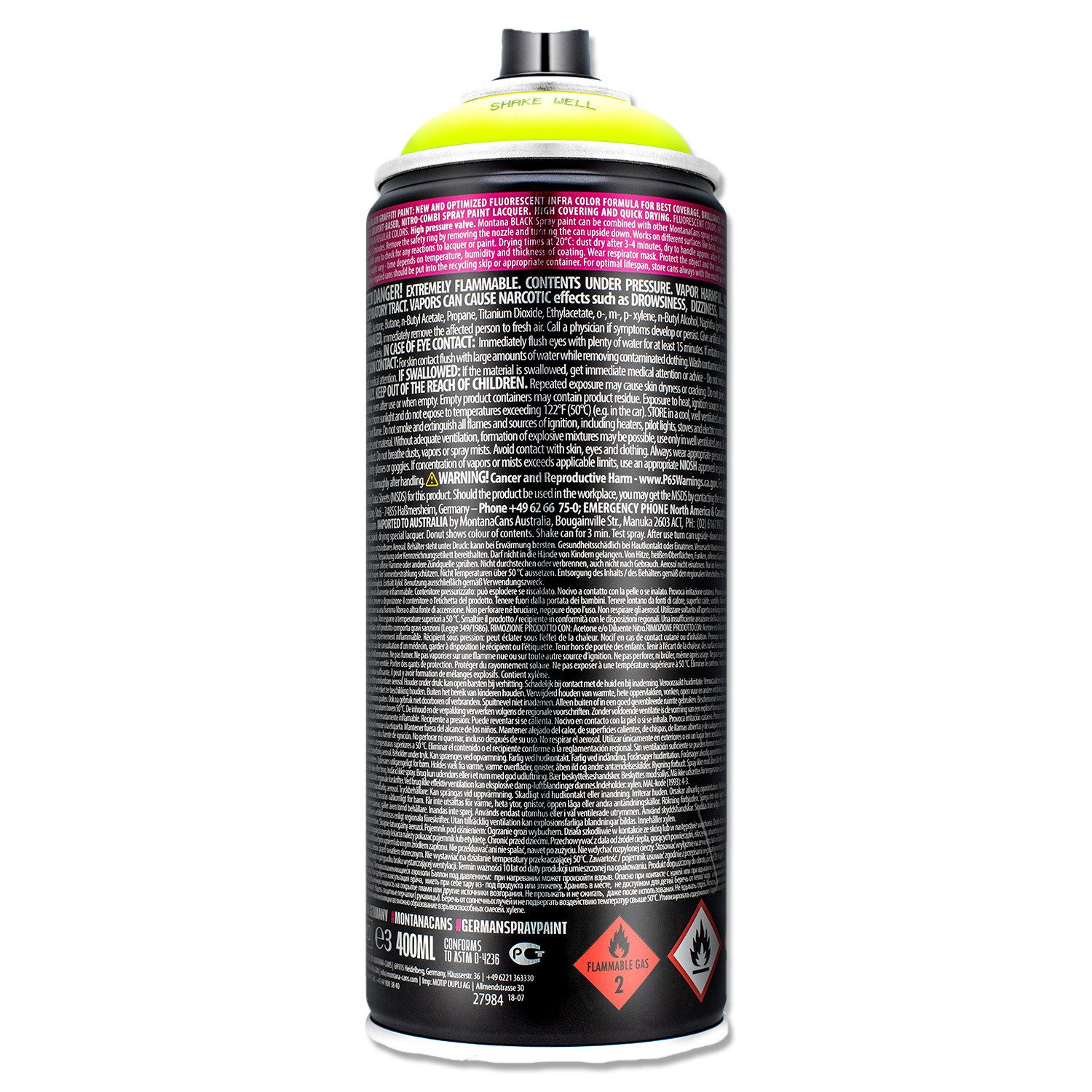 Montana Cans Sprühlack Sprühlack, Montana BLACK INFRA, Fluoreszierend, 400ml, Farbauswahl