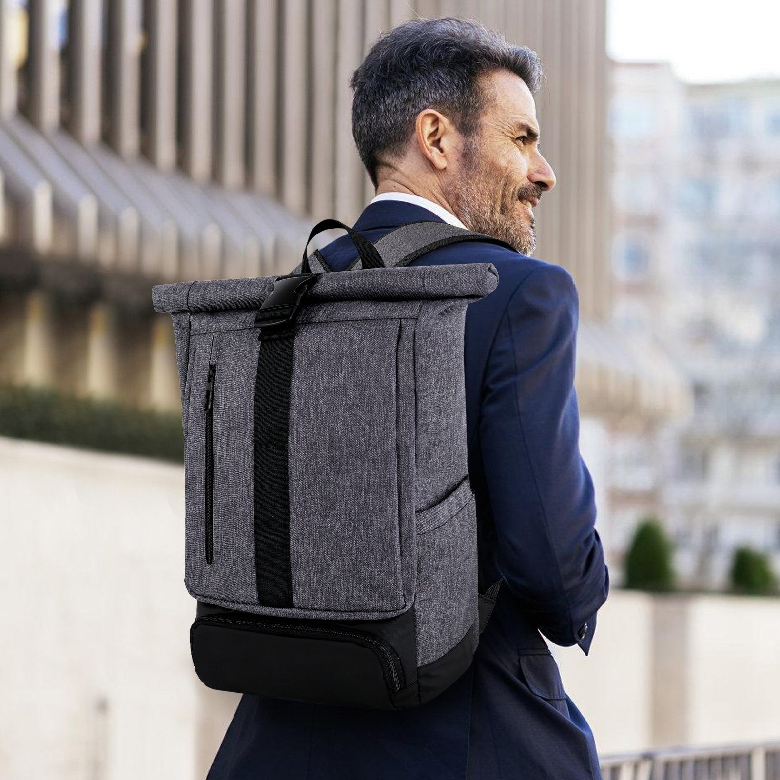 TAN.TOMI Freizeitrucksack Arbeitsrucksack Rolltoprucksack Herren Damen Rucksack, Laptoprucksack Schulrucksack Daypacks für Uni Arbeit Reisen Freizeit