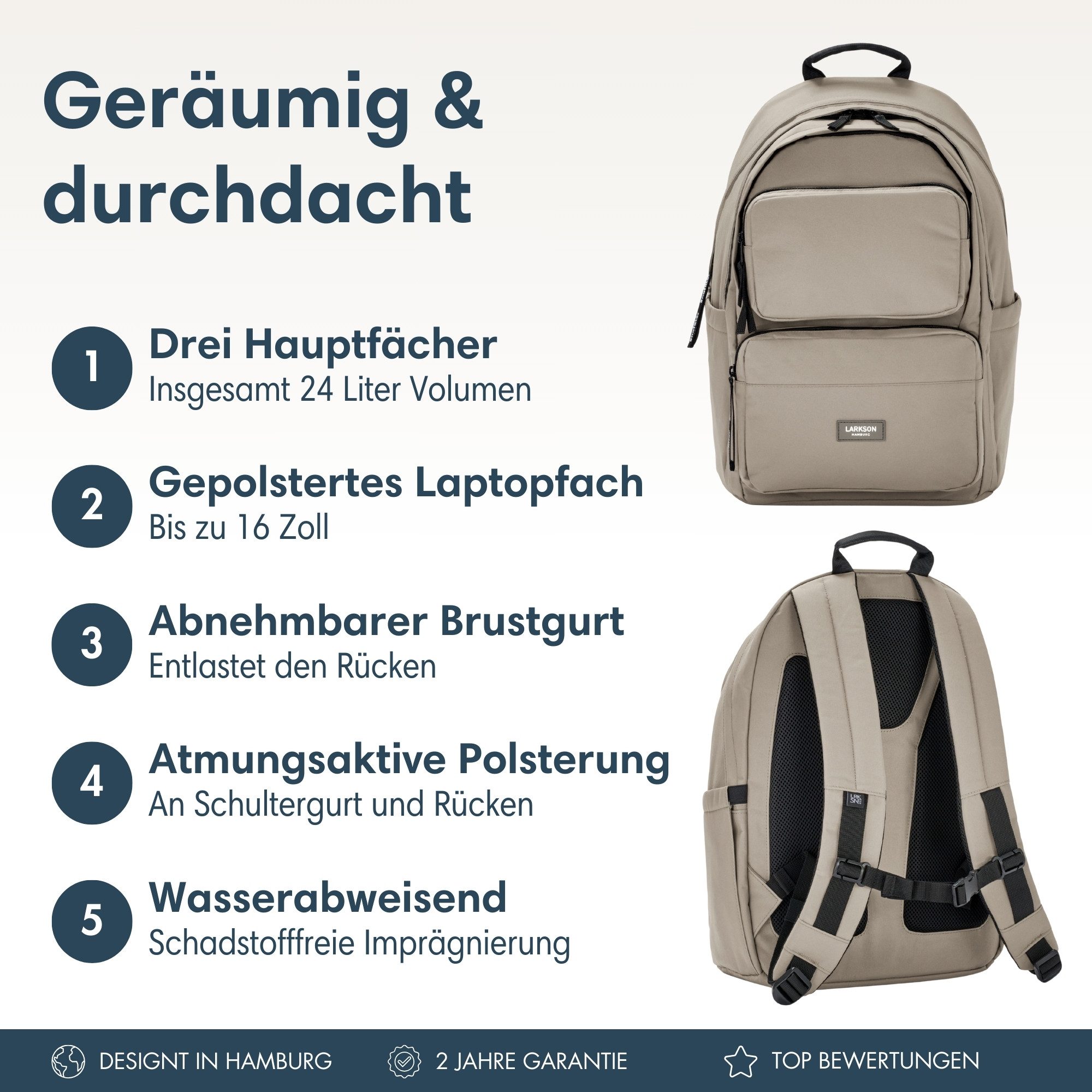 LARKSON Schulrucksack No 3 Advanced Rucksack günstig online kaufen