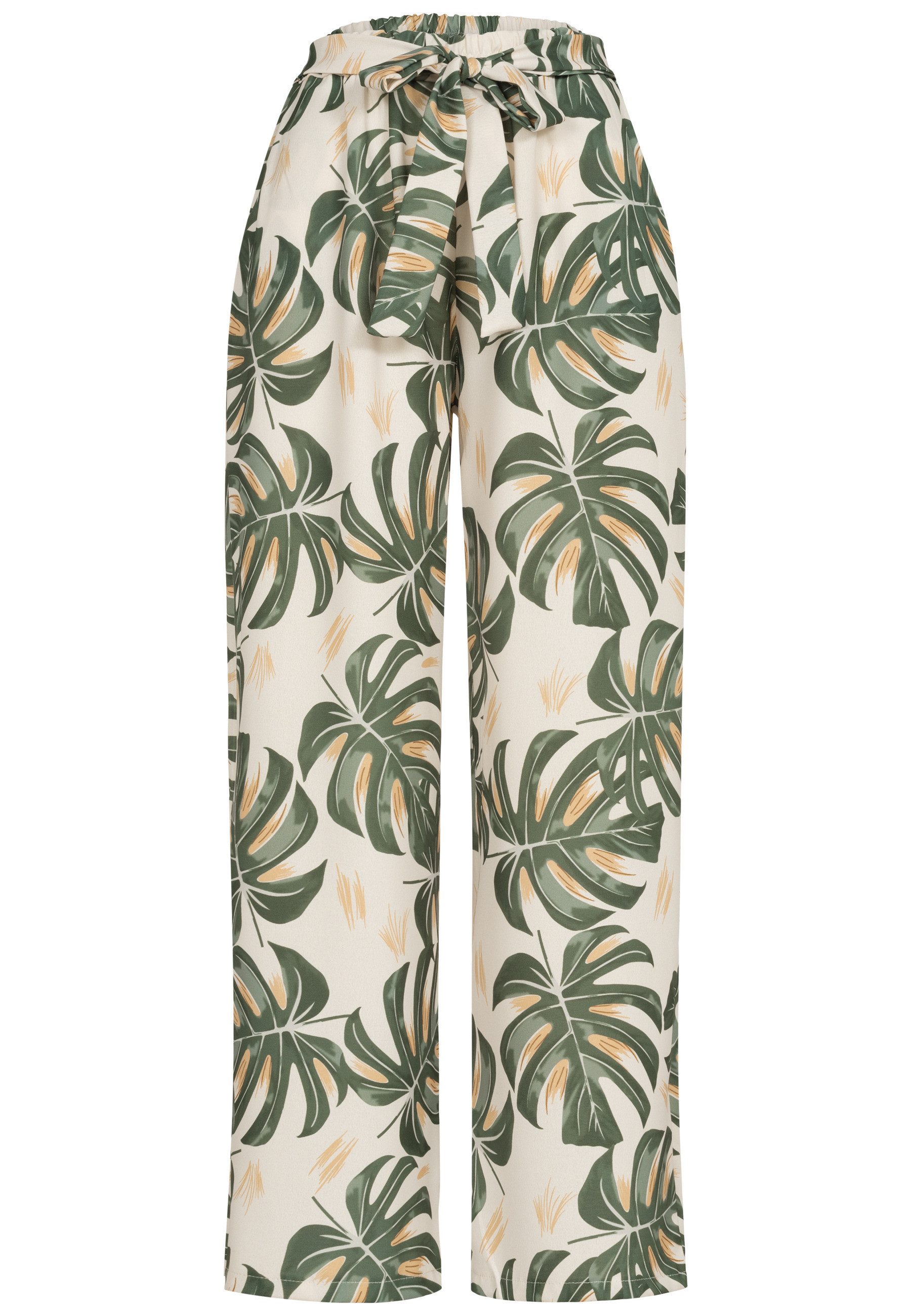 CLOUD 5IVE Stoffhose CLOUD 5IVE Summer Pants with palm print and tie belt (1-tlg)