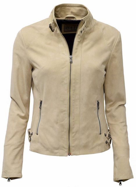 Zimmert Leather Lederjacke Nala Wildleder, Velourleder, Beige, Creme, Stehk günstig online kaufen