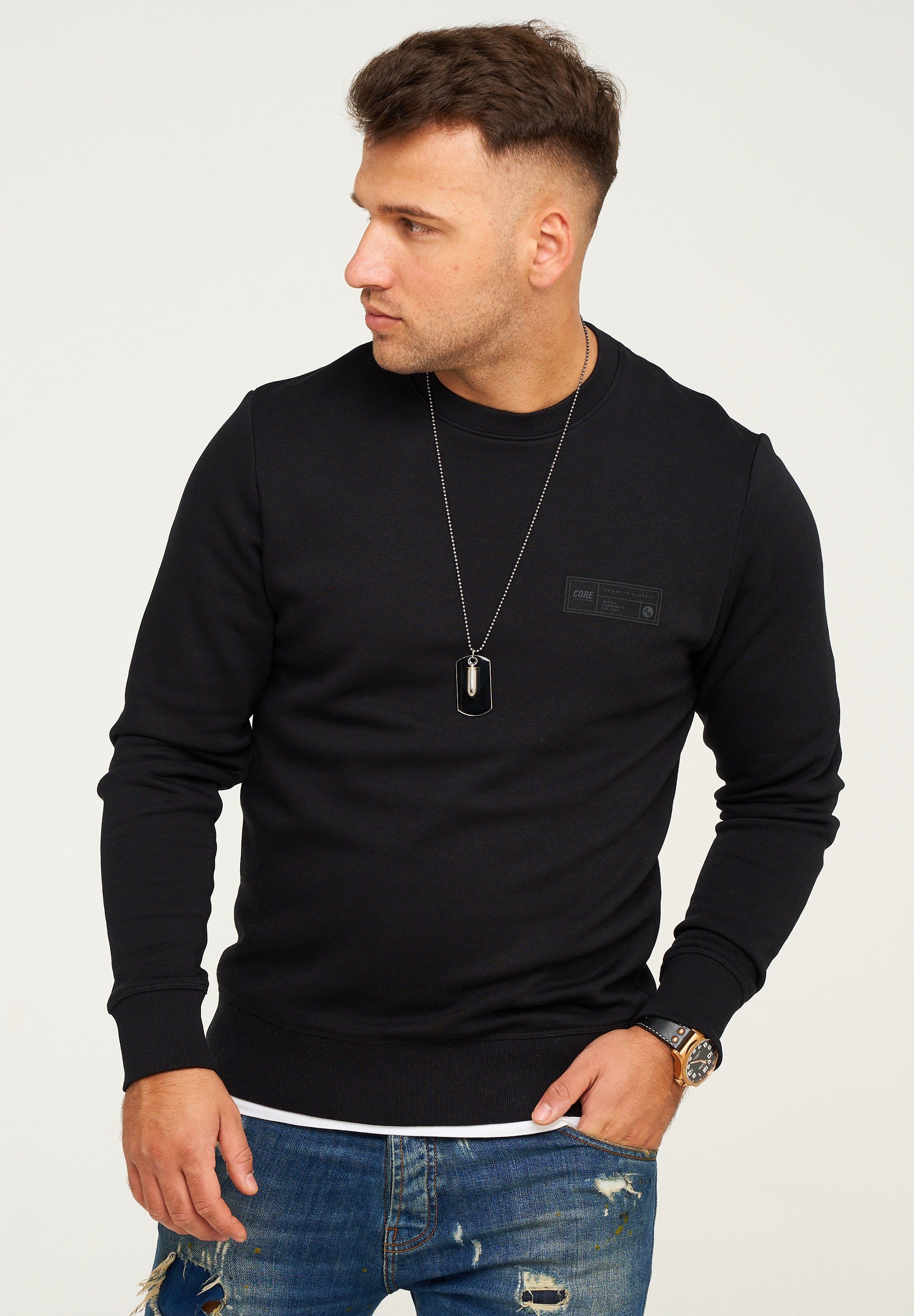 Jack & Jones Sweatshirt POPS Black SWEAT NECK CREW