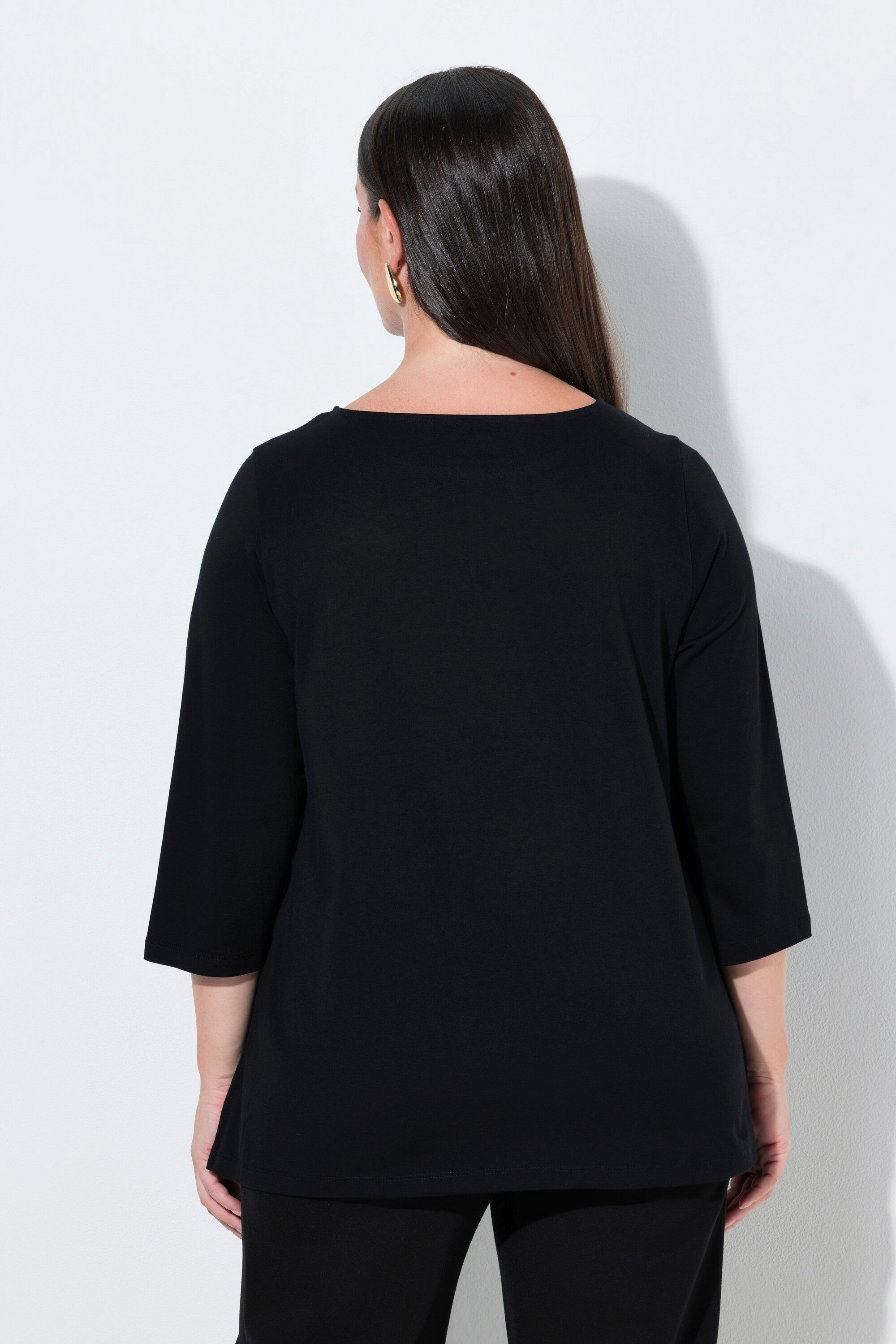 Ulla Popken T-Shirt Shirt Ziersteine U-Boot-Ausschnitt 3/4-Arm – Bild 3 von 4
