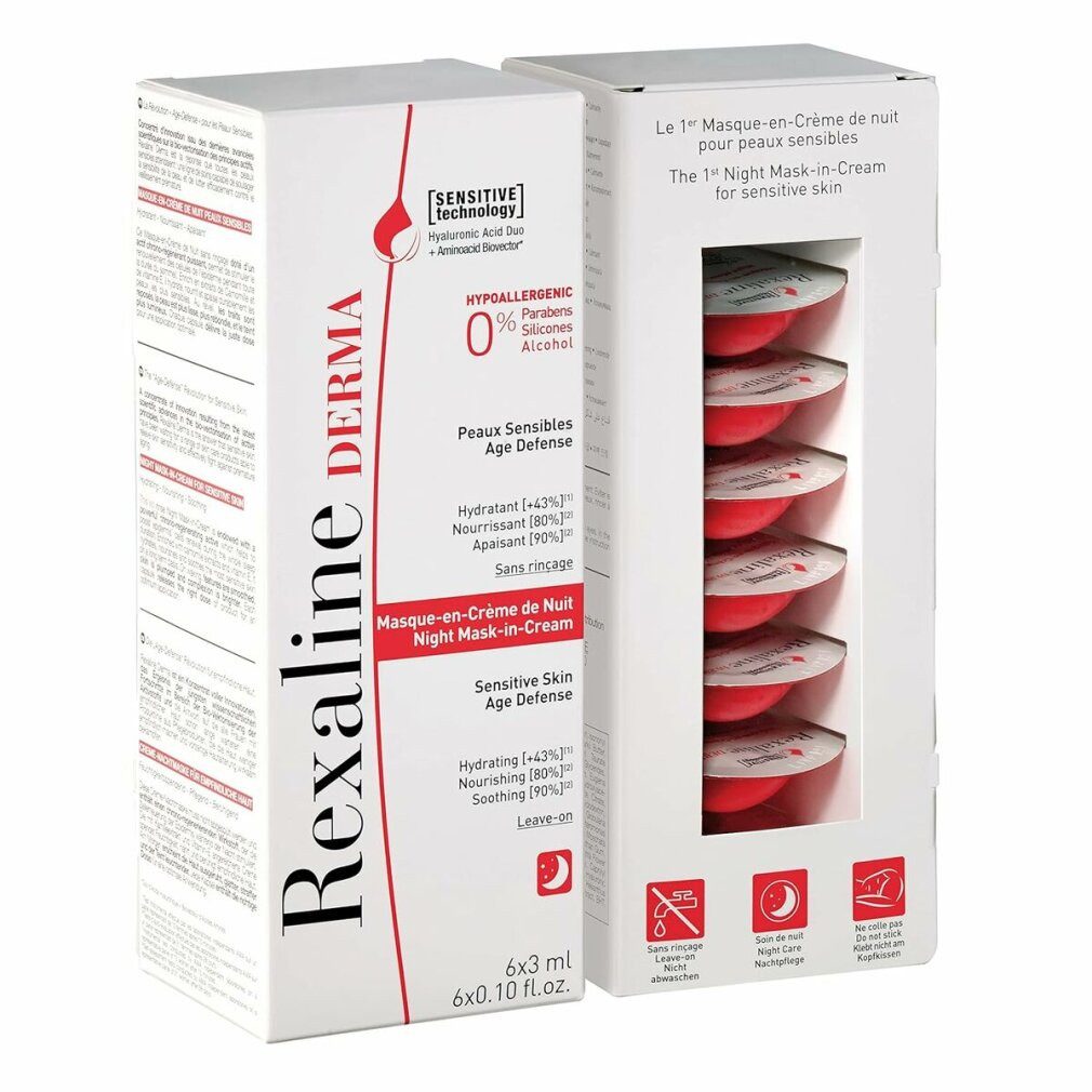 Rexaline Gesichtsmaske DERMA Nachtmaske in Creme 6 x