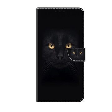 CLM-Tech Handytasche für Xiaomi Redmi Note 13 5G Hülle - Tasche aus Kunstleder Klapphülle (schwarzer Panther Augen, Handyhülle mit Standfunktion - Wallet Flip Case inklusive Kartenfächer), - Cover Etui mit Magnetverschluss - Redmi Note 13 5G Schutzhülle