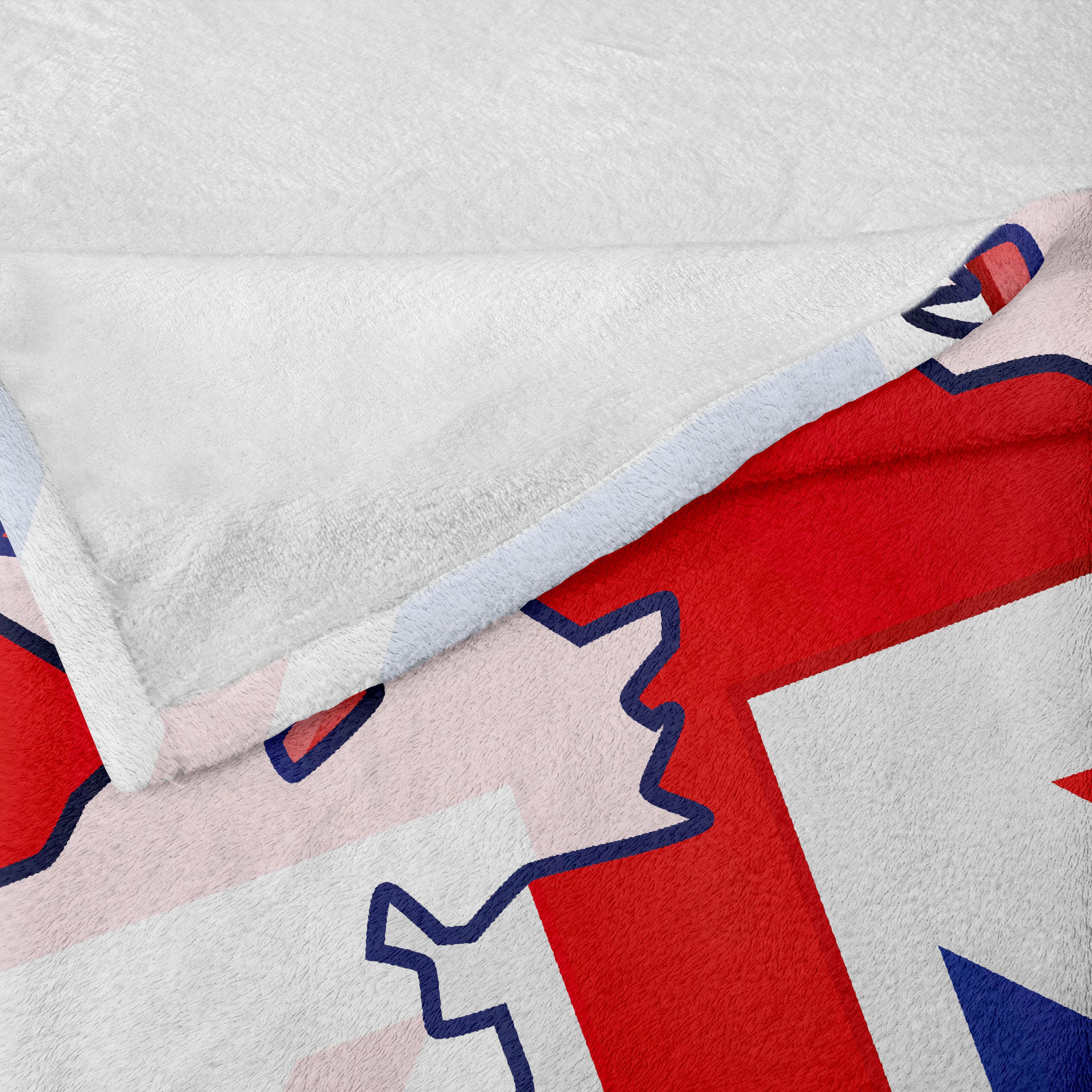 Wohndecke Gemütlicher Plüsch für den Innen- und Außenbereich, Abakuhaus, Union Jack Land-Karten-Flagge